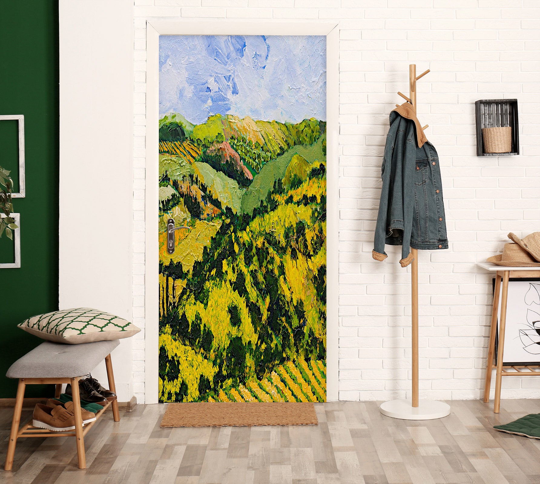 3D Hillside Grass Tree 9398 Allan P. Friedlander Door Mural