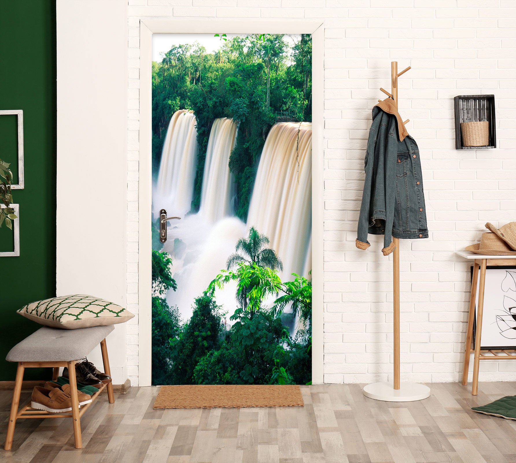 3D Waterfall Nature 045 Door Mural