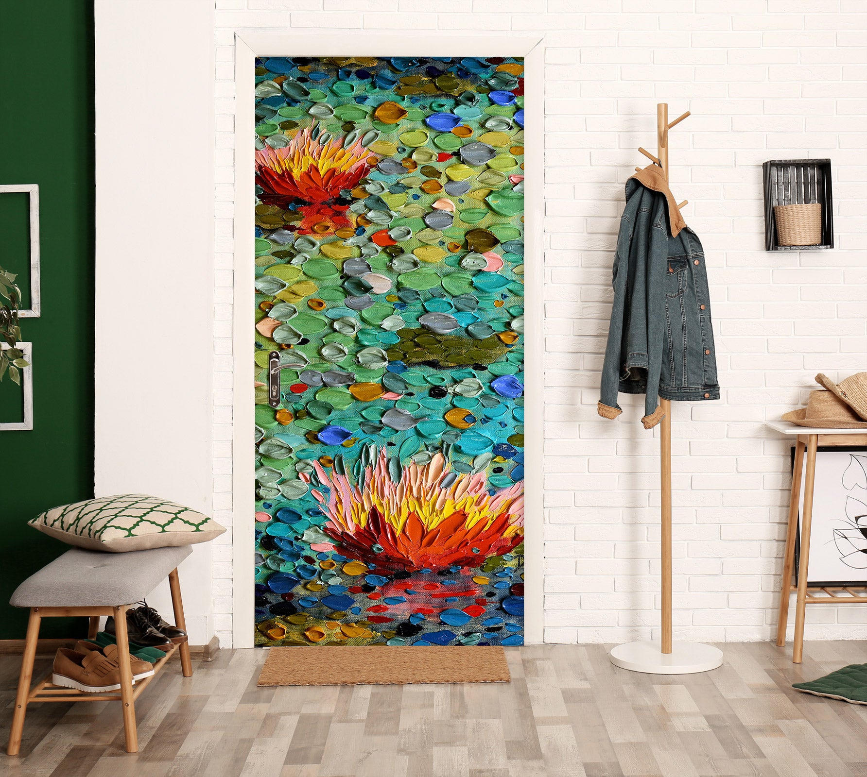 3D Lotus 11301 Dena Tollefson Door Mural