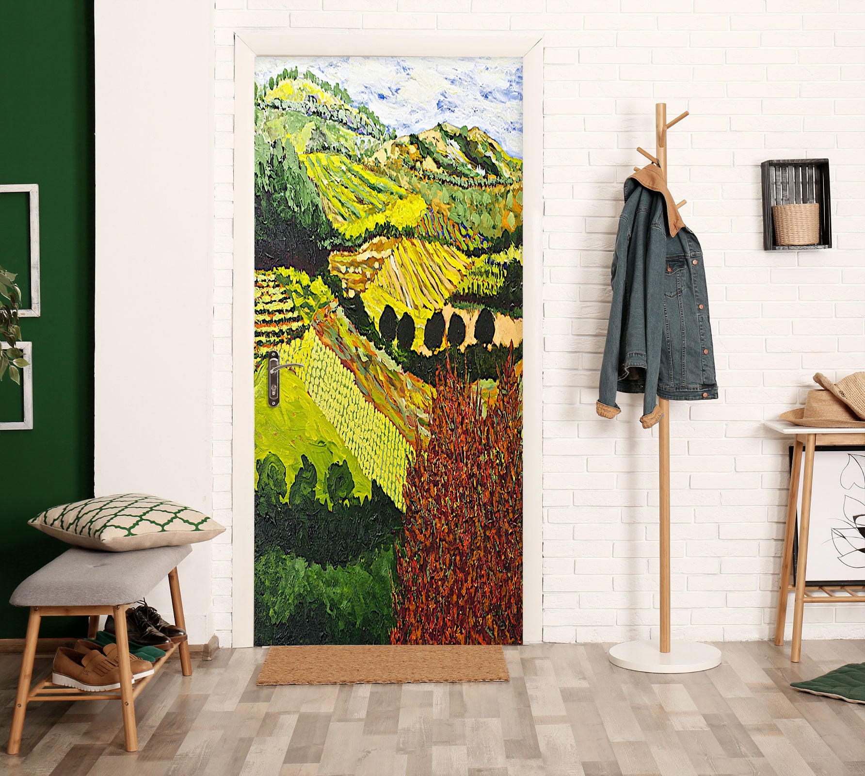3D Hillside Field Trees 9321 Allan P. Friedlander Door Mural