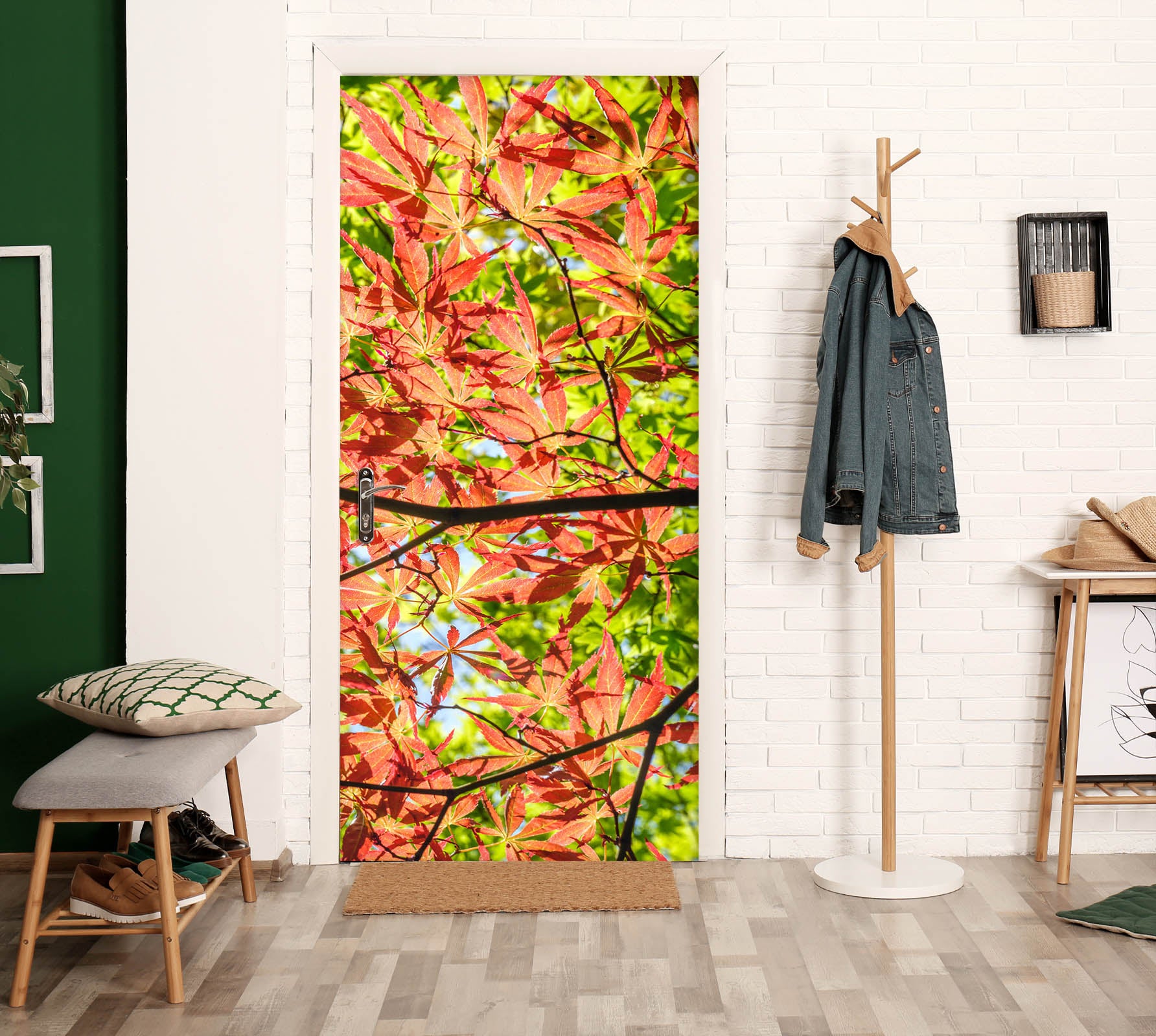 3D Nice Maple Leaves 5170 Assaf Frank Door Mural