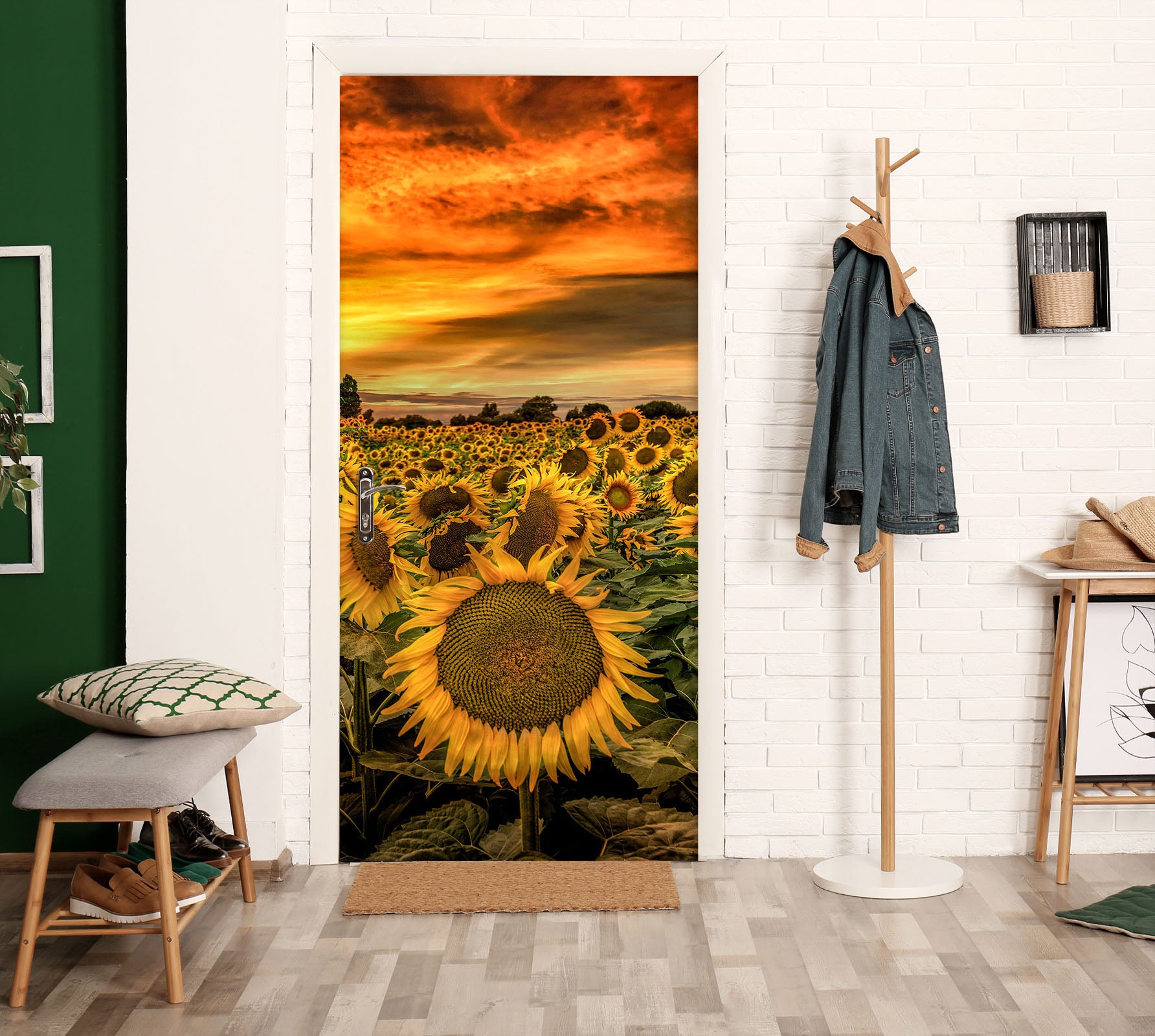 3D Sunflower Field 122138 Marco Carmassi Door Mural