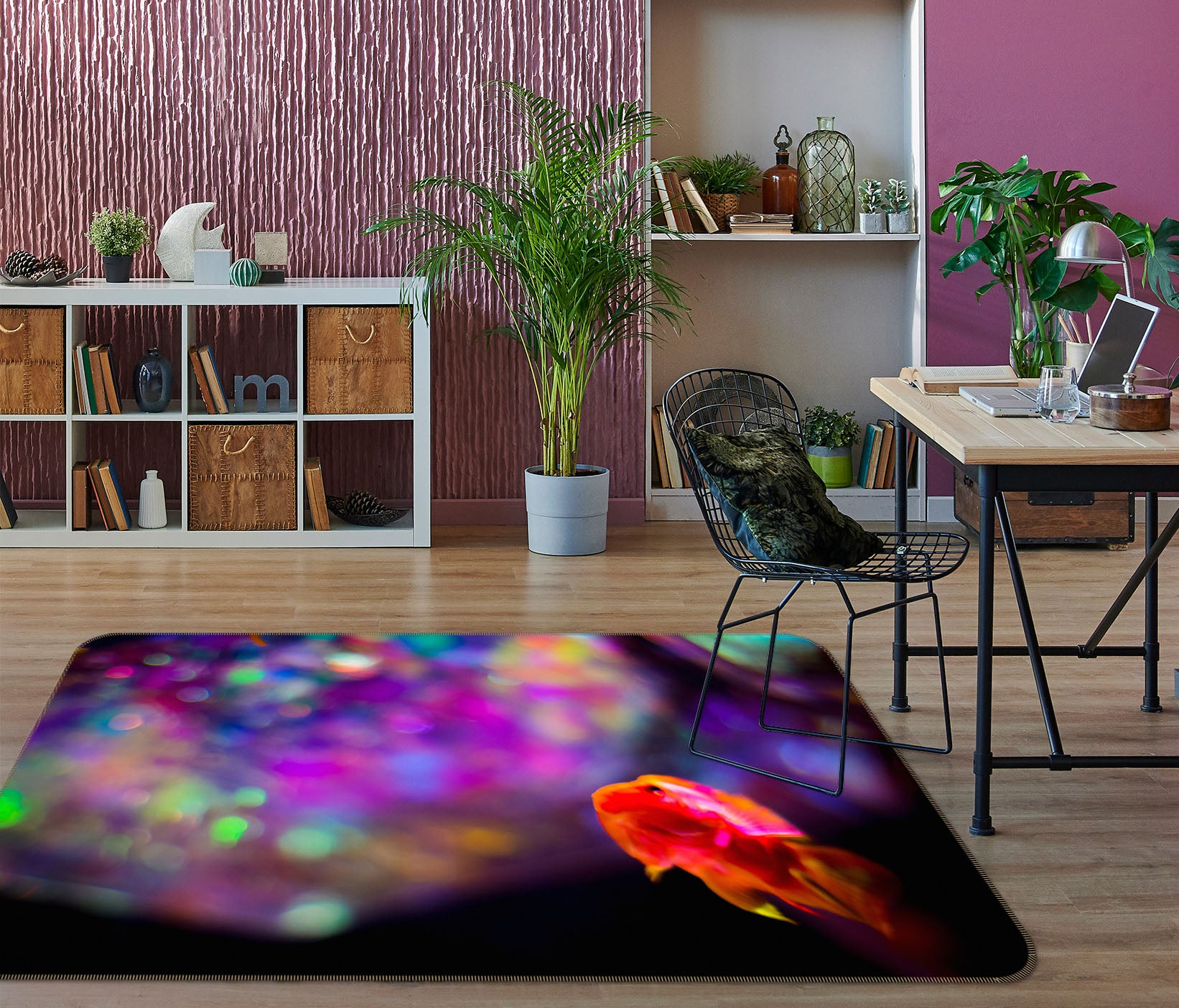 3D Colored Lights 1001 Noirblanc777 Rug Non Slip Rug Mat