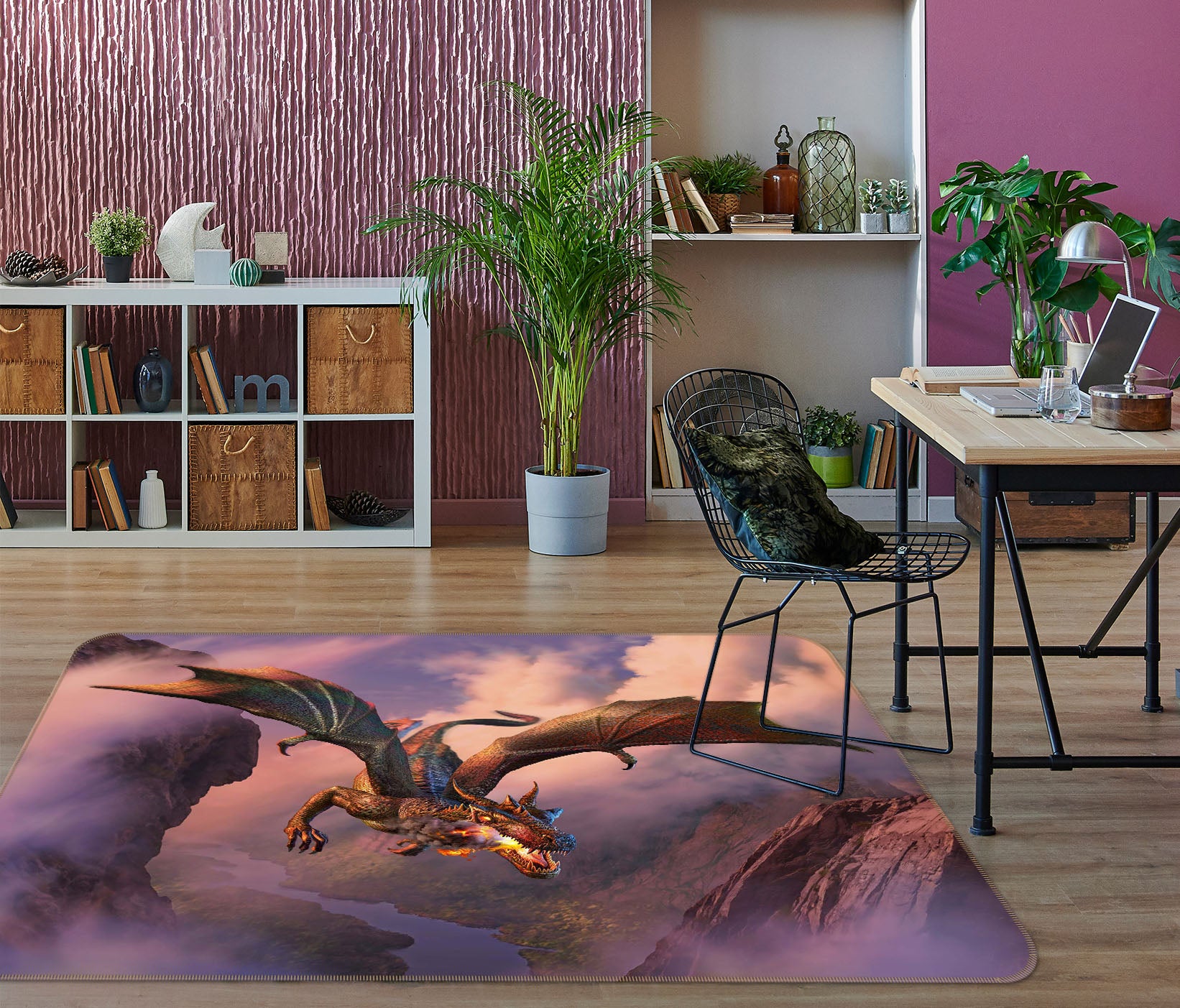 3D Fire Flight 1057 Jerry LoFaro Rug Non Slip Rug Mat