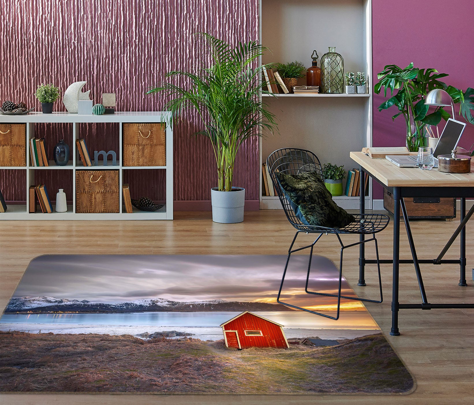 3D Red House 1145 Marco Carmassi Rug Non Slip Rug Mat