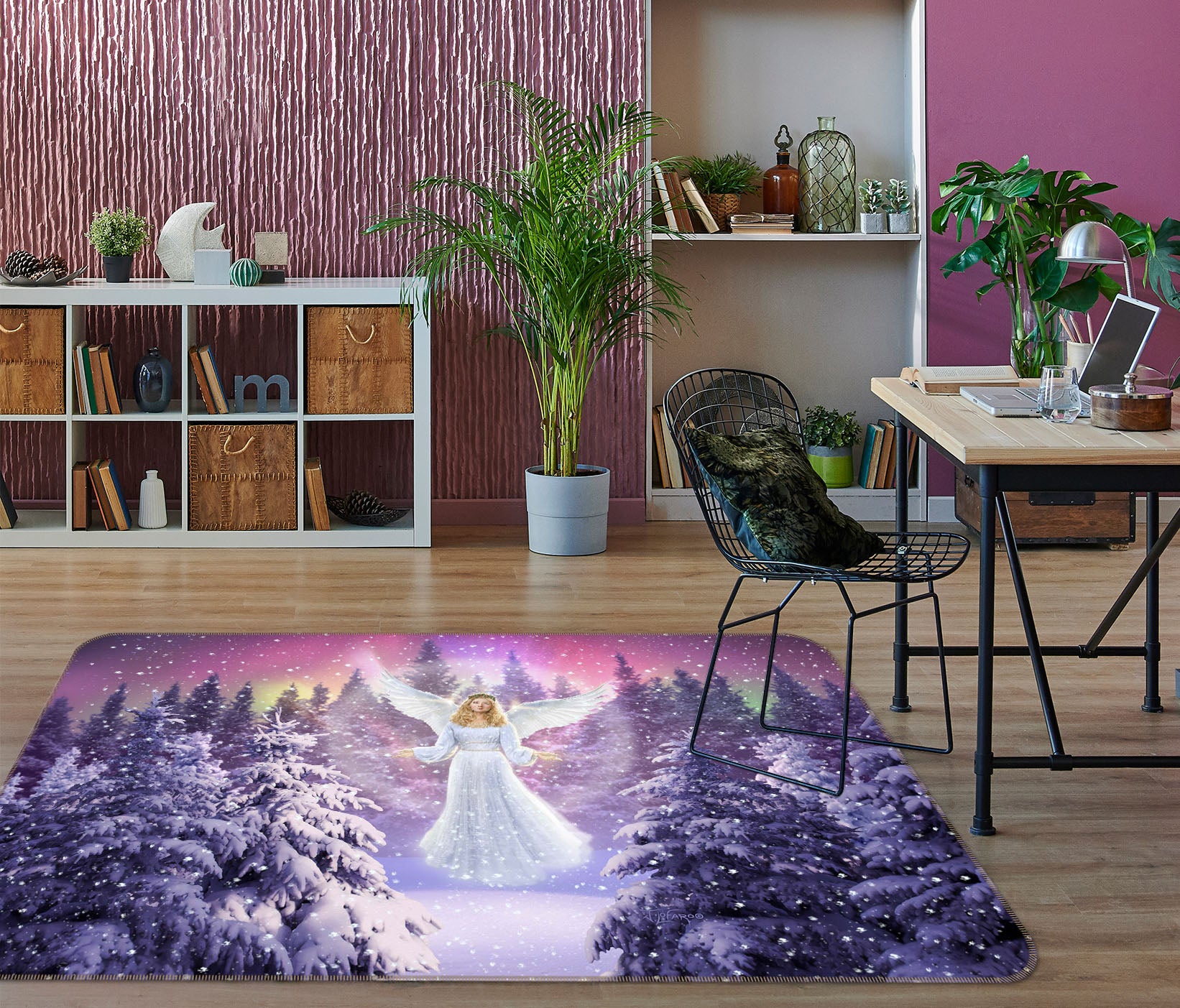 3D Snow Angel 1062 Jerry LoFaro Rug Non Slip Rug Mat