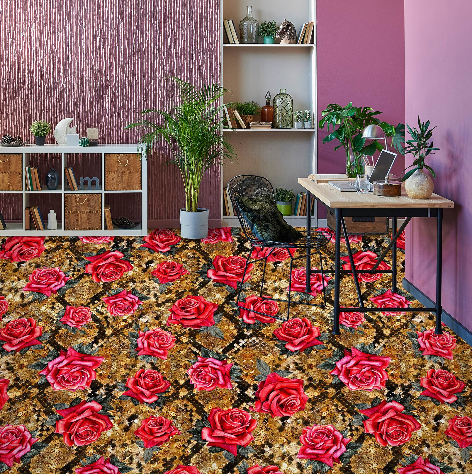 3D Red Rose Miss 143 Floor Mural  Wallpaper Murals Rug & Mat Print Epoxy waterproof bath floor