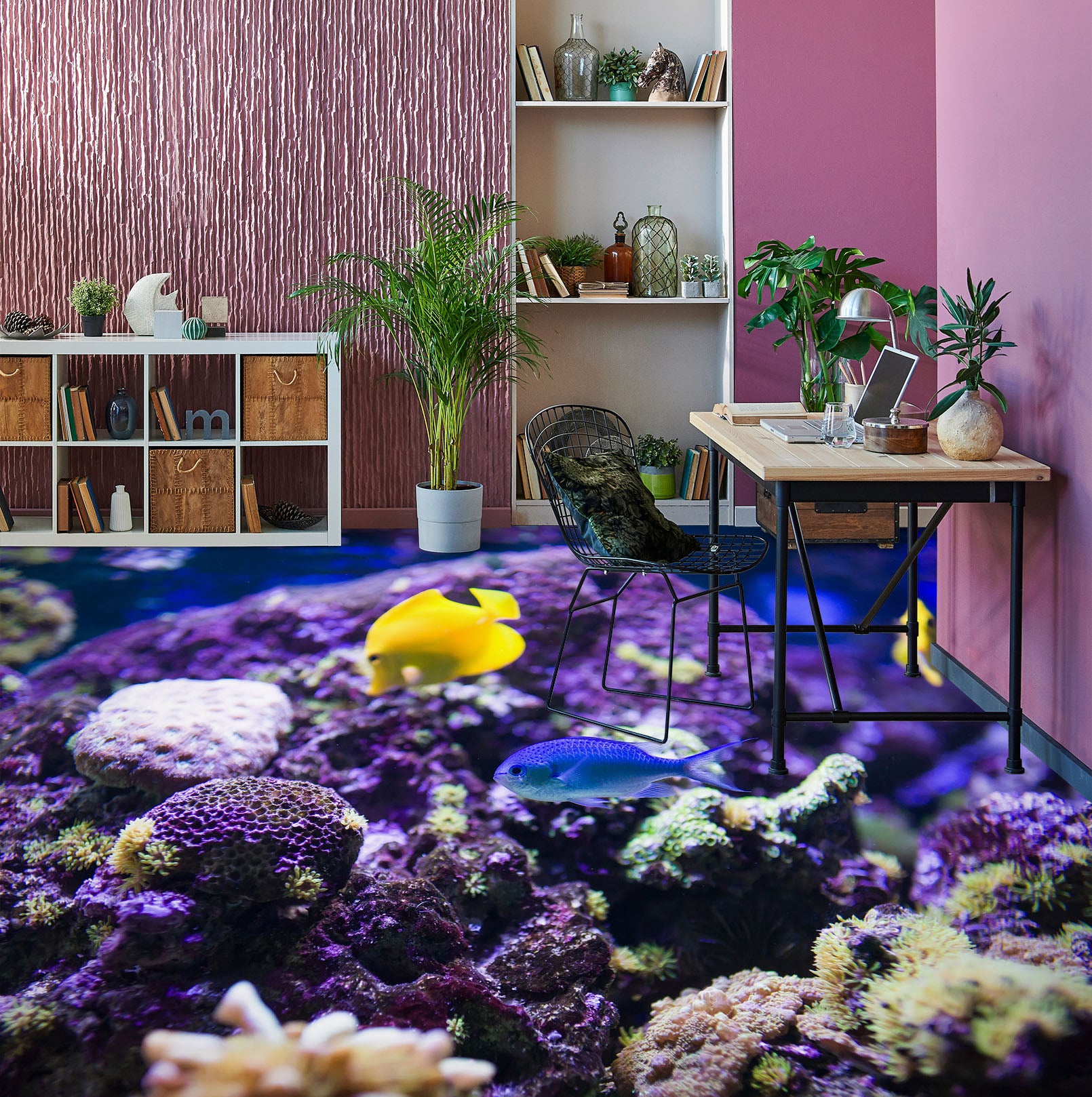 3D Rich Purple Coral 542 Floor Mural  Wallpaper Murals Rug & Mat Print Epoxy waterproof bath floor