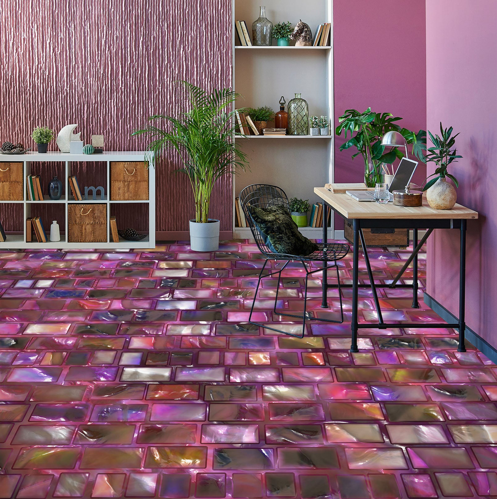 3D Purple Rectangles 1501 Floor Mural  Wallpaper Murals Self-Adhesive Removable Print Epoxy