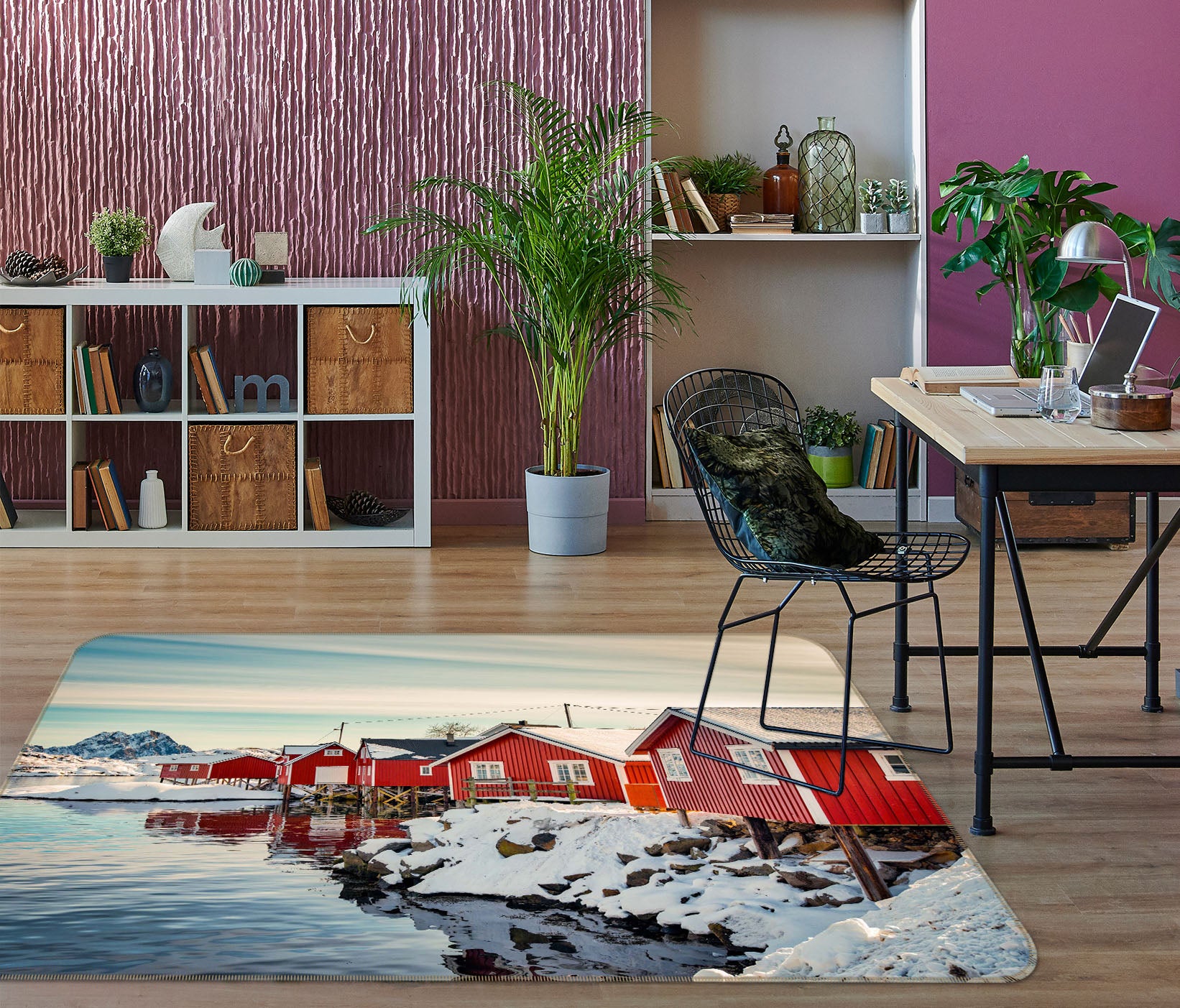 3D Red House 1123 Marco Carmassi Rug Non Slip Rug Mat