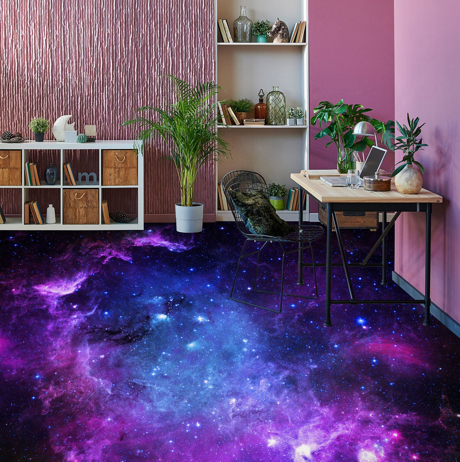 3D Purple Blue Universe 043 Floor Mural  Wallpaper Murals Rug & Mat Print Epoxy waterproof bath floor