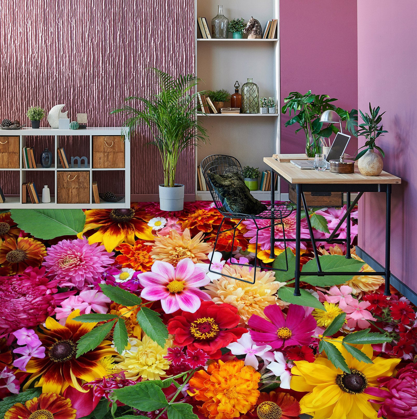 3D Abundant Flowers 067 Floor Mural  Wallpaper Murals Rug & Mat Print Epoxy waterproof bath floor