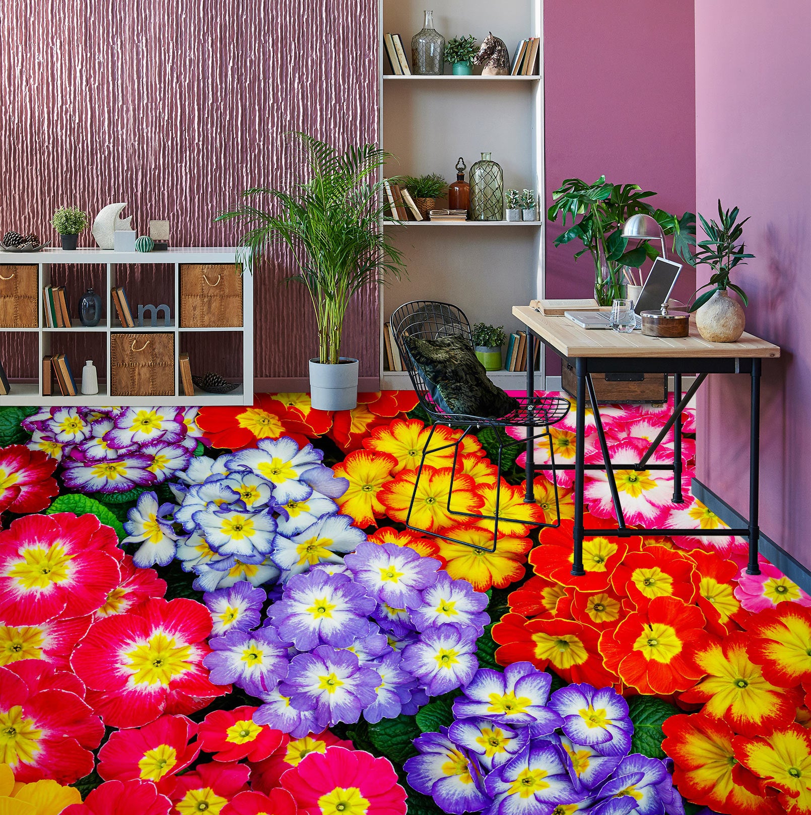 3D Bright Primrose 449 Floor Mural  Wallpaper Murals Rug & Mat Print Epoxy waterproof bath floor