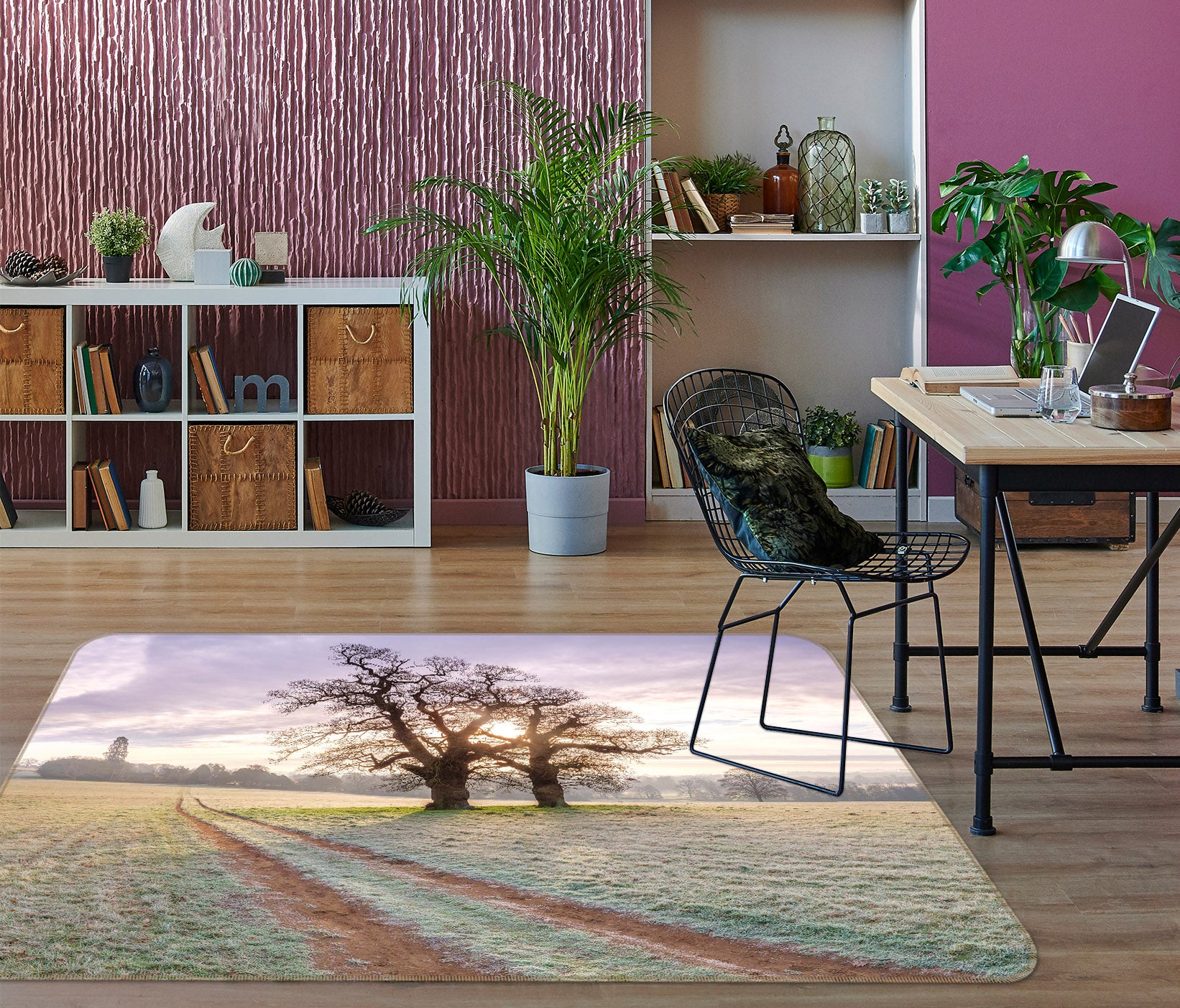 3D Land Grass Tree 172 Assaf Frank Rug Non Slip Rug Mat