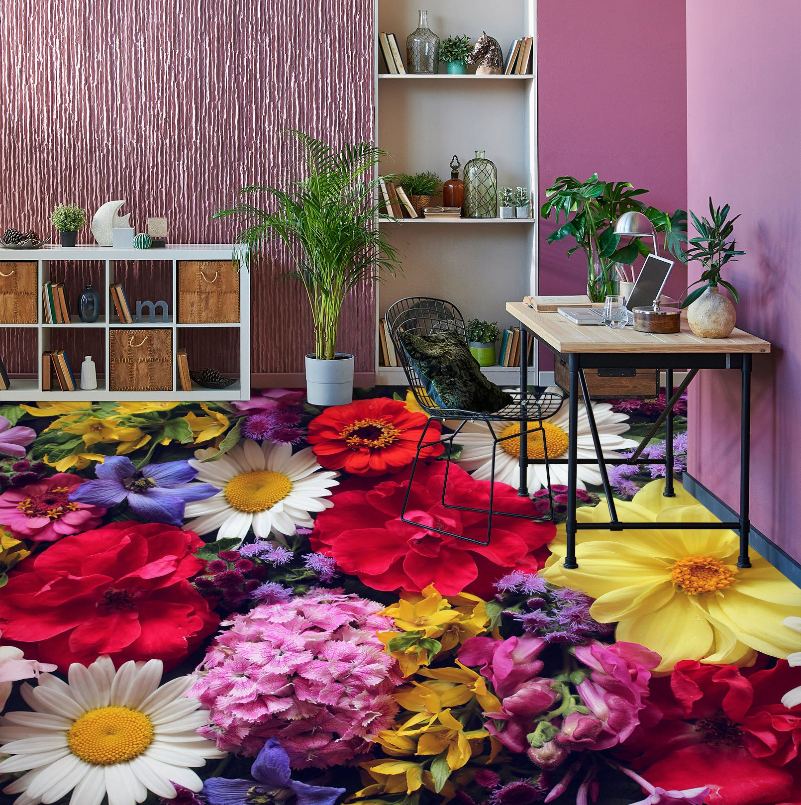 3D Rich Flower Selection 916 Floor Mural