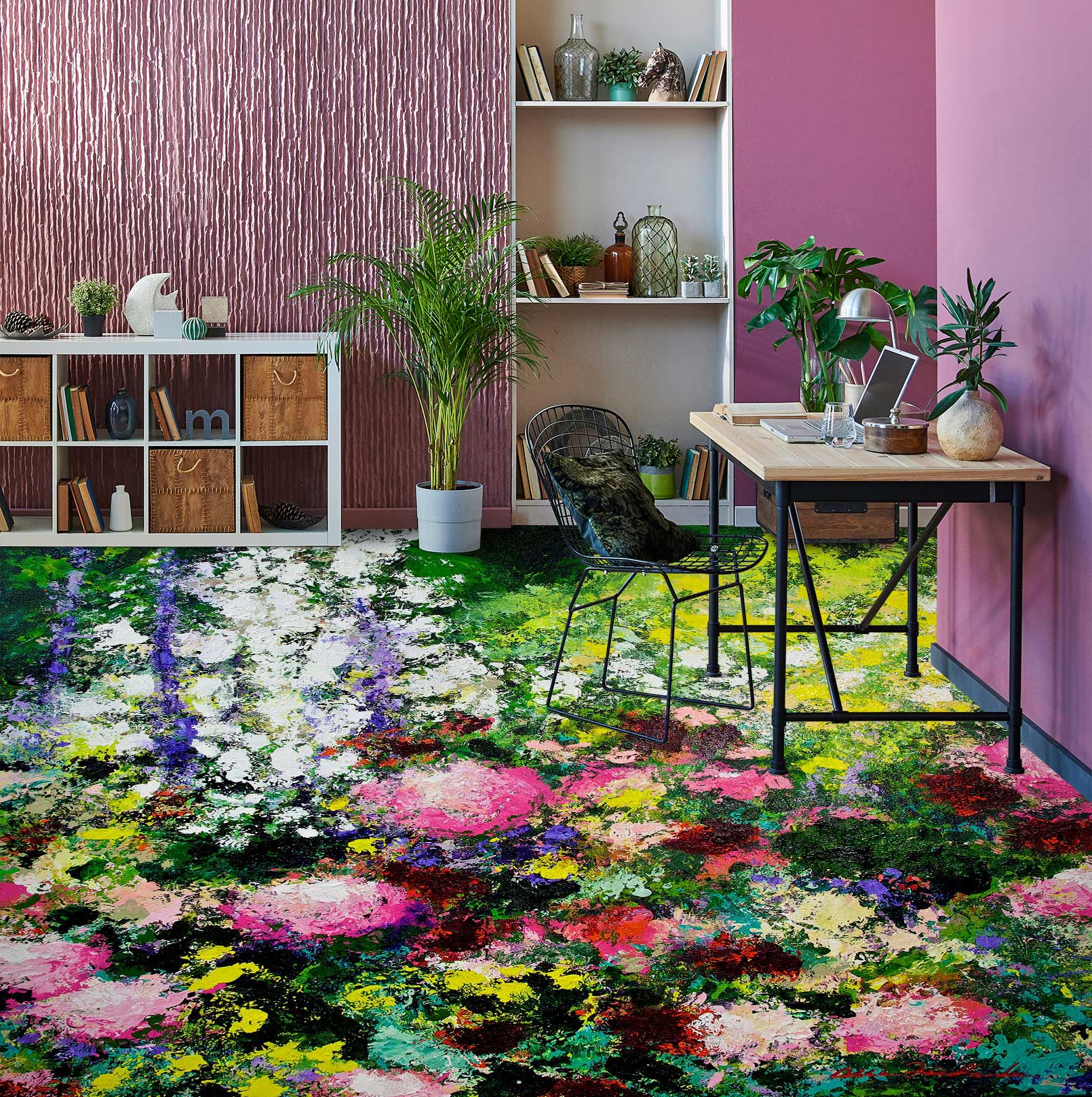 3D Colorful Flowers Clump 9630 Allan P. Friedlander Floor Mural  Wallpaper Murals Self-Adhesive Removable Print Epoxy