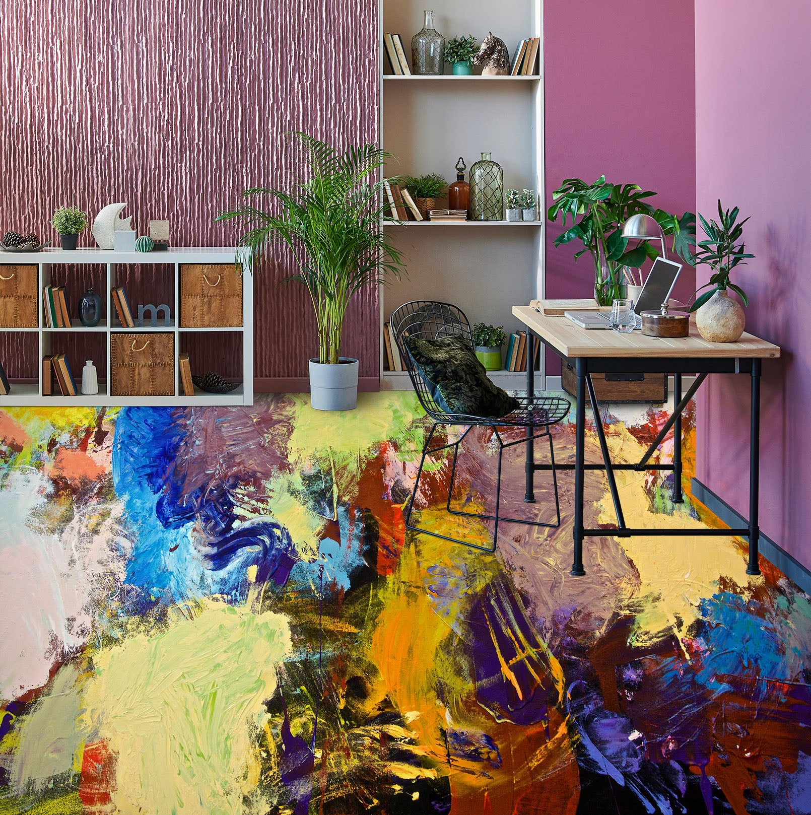 3D Pigment Color Block Pattern 9930 Allan P. Friedlander Floor Mural  Wallpaper Murals Self-Adhesive Removable Print Epoxy