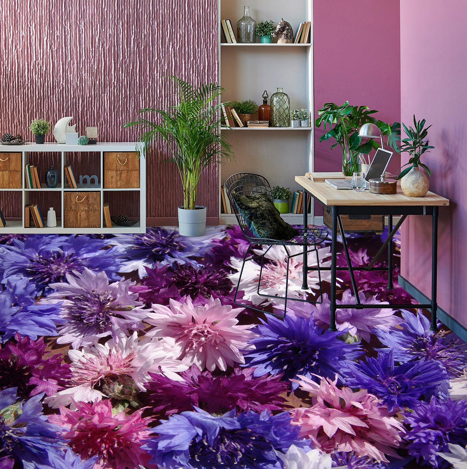 3D Purple Chrysanthemum 362 Floor Mural  Wallpaper Murals Rug & Mat Print Epoxy waterproof bath floor