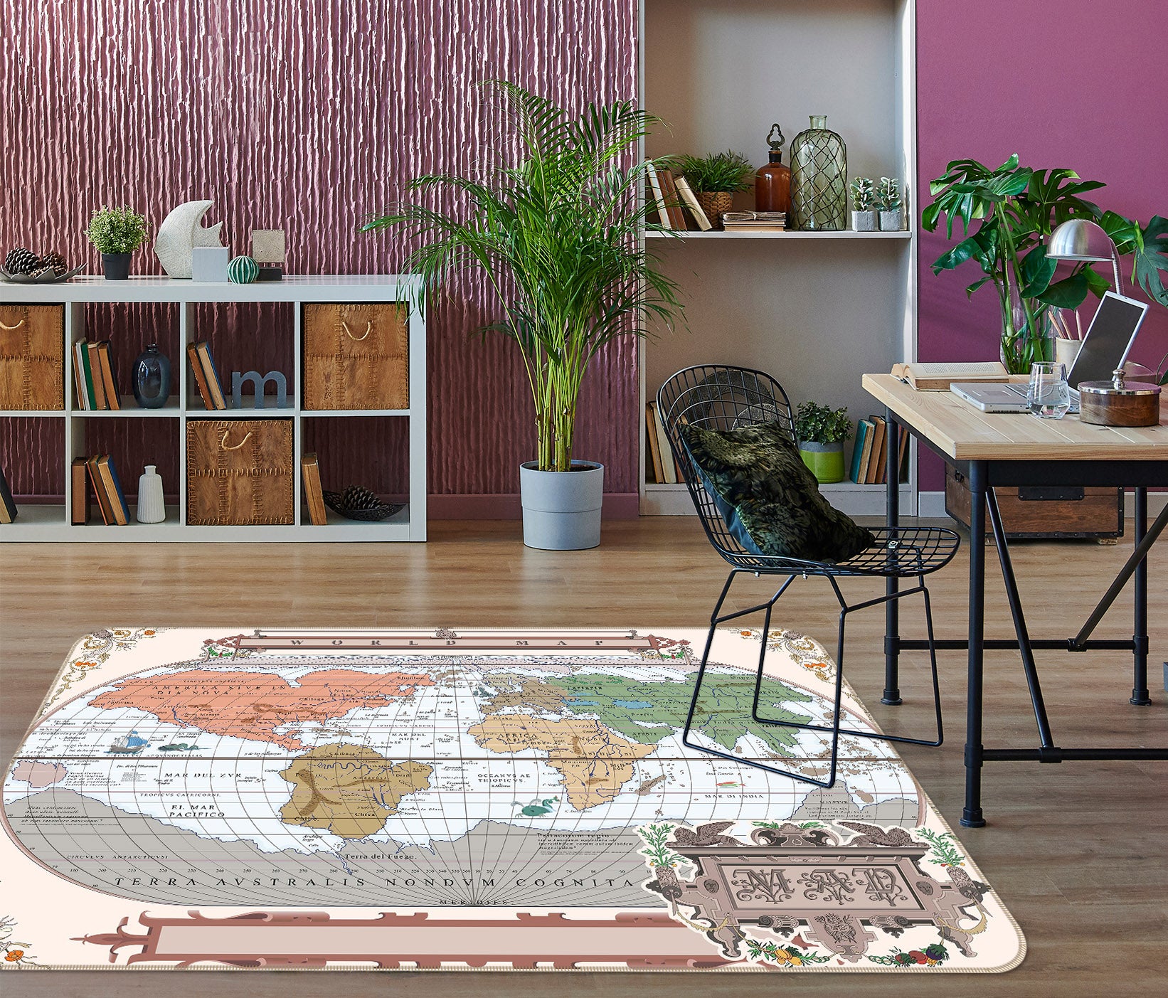 3D Color Painting 246 World Map Non Slip Rug Mat