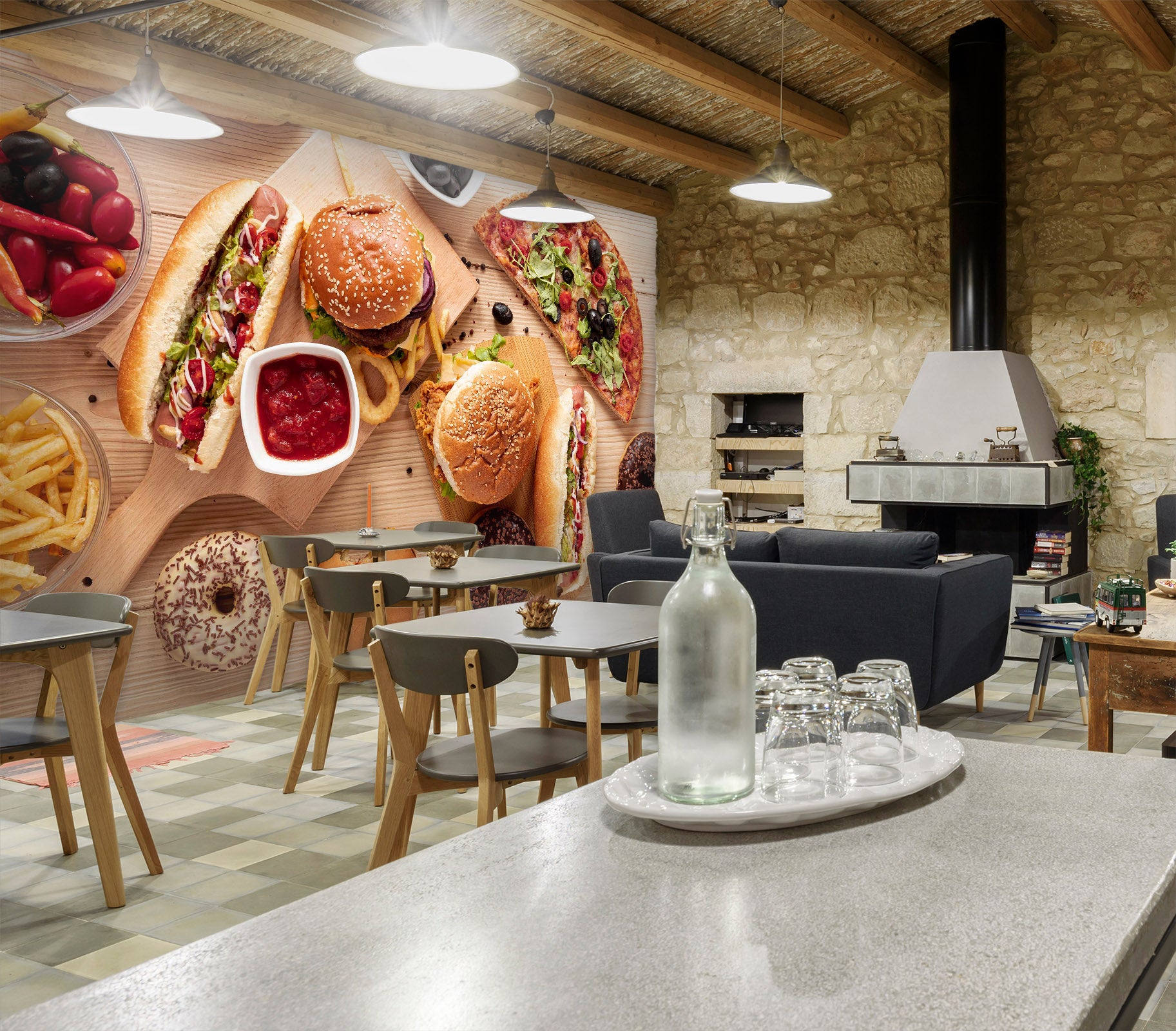 3D Coffee Bread 1457 Wall Murals