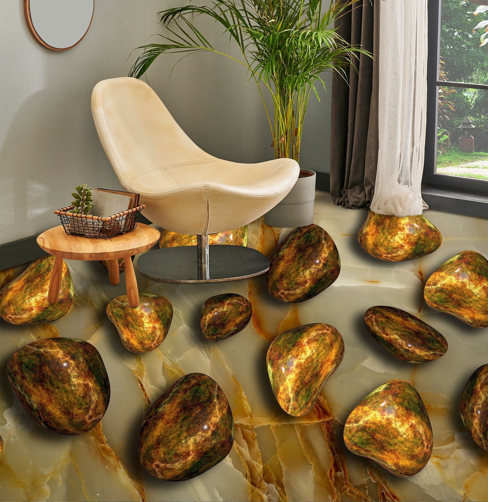 3D Senior Pebbles 422 Floor Mural  Wallpaper Murals Rug & Mat Print Epoxy waterproof bath floor