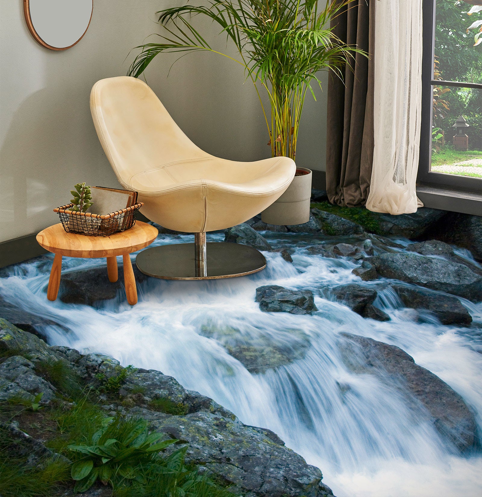 3D Nature Waterfall 607 Floor Mural  Wallpaper Murals Rug & Mat Print Epoxy waterproof bath floor