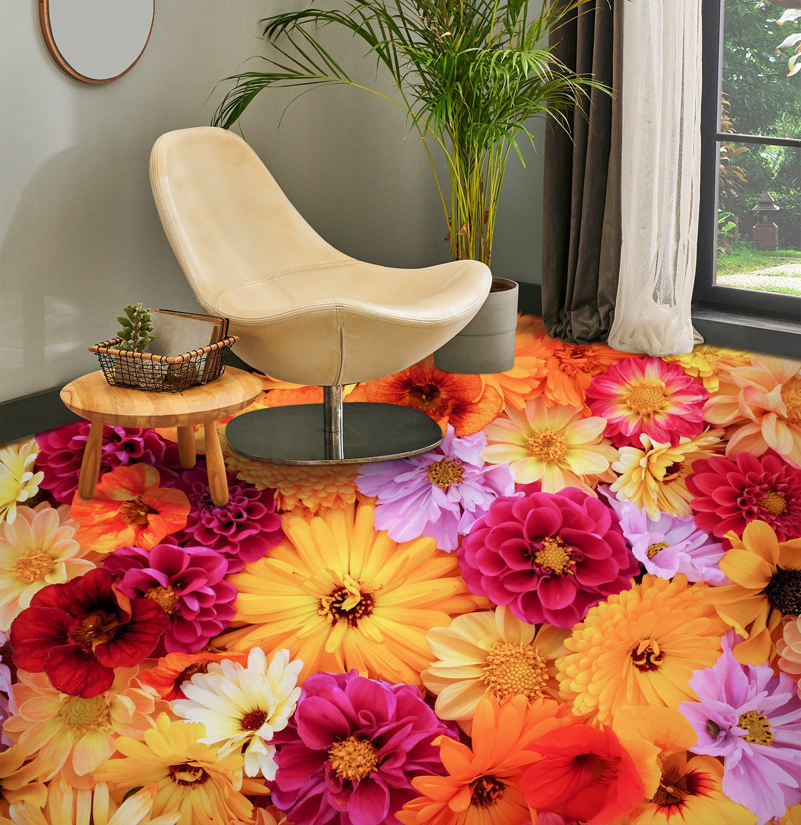 3D Auspicious Chrysanthemum 416 Floor Mural  Wallpaper Murals Rug & Mat Print Epoxy waterproof bath floor