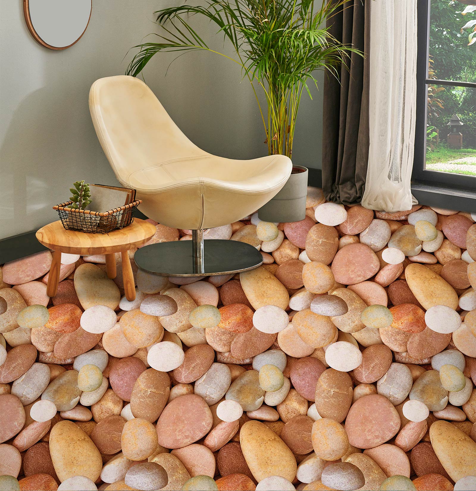3D Warm Cobblestone Colors 1071 Floor Mural  Wallpaper Murals Self-Adhesive Removable Print Epoxy