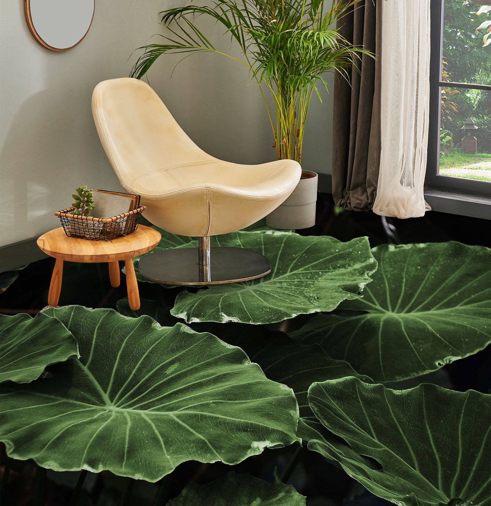 3D Large Lotus Leaves 1493 Floor Mural  Wallpaper Murals Self-Adhesive Removable Print Epoxy