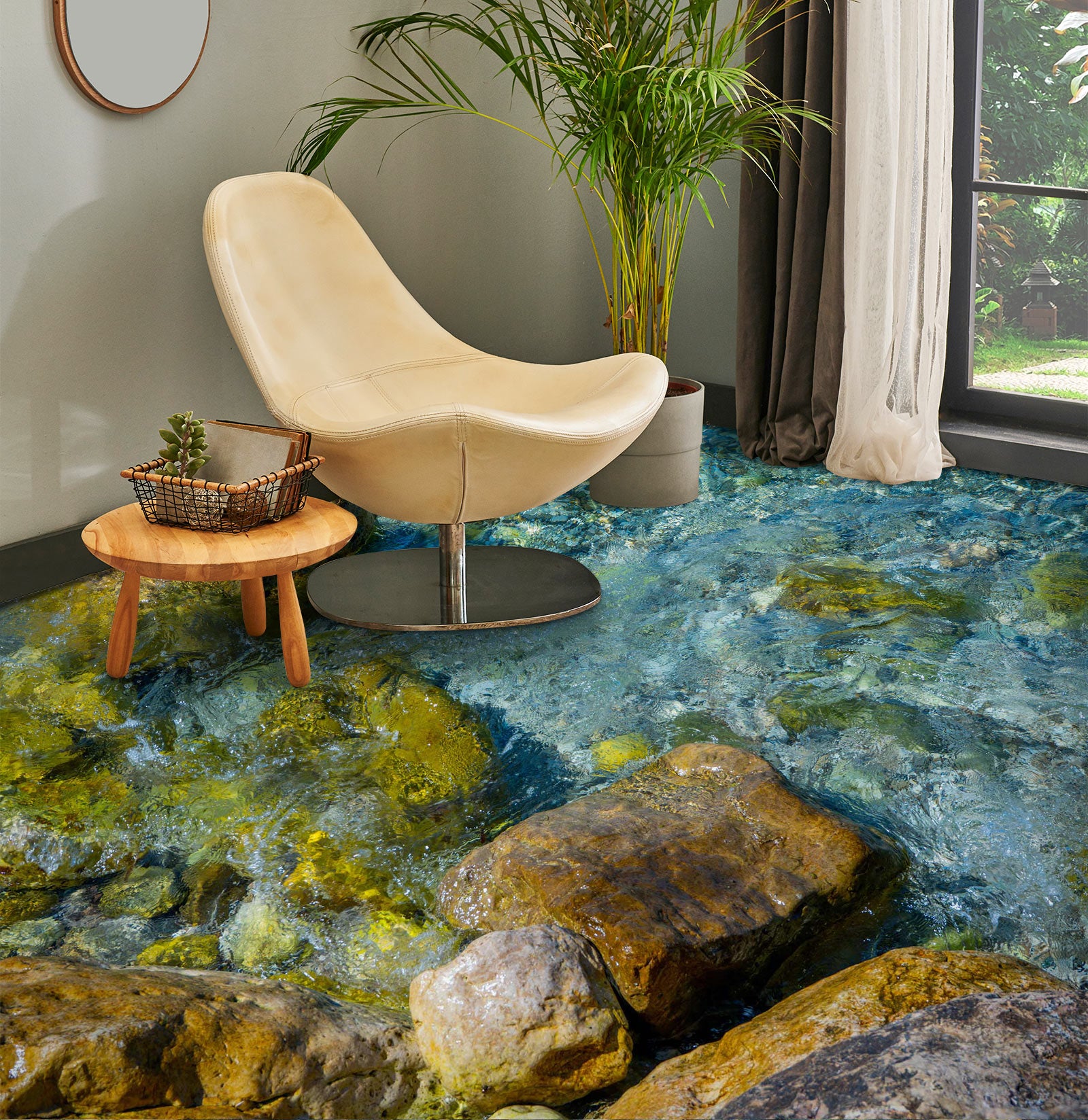 3D Cool Light Blue Water 1068 Floor Mural  Wallpaper Murals Self-Adhesive Removable Print Epoxy