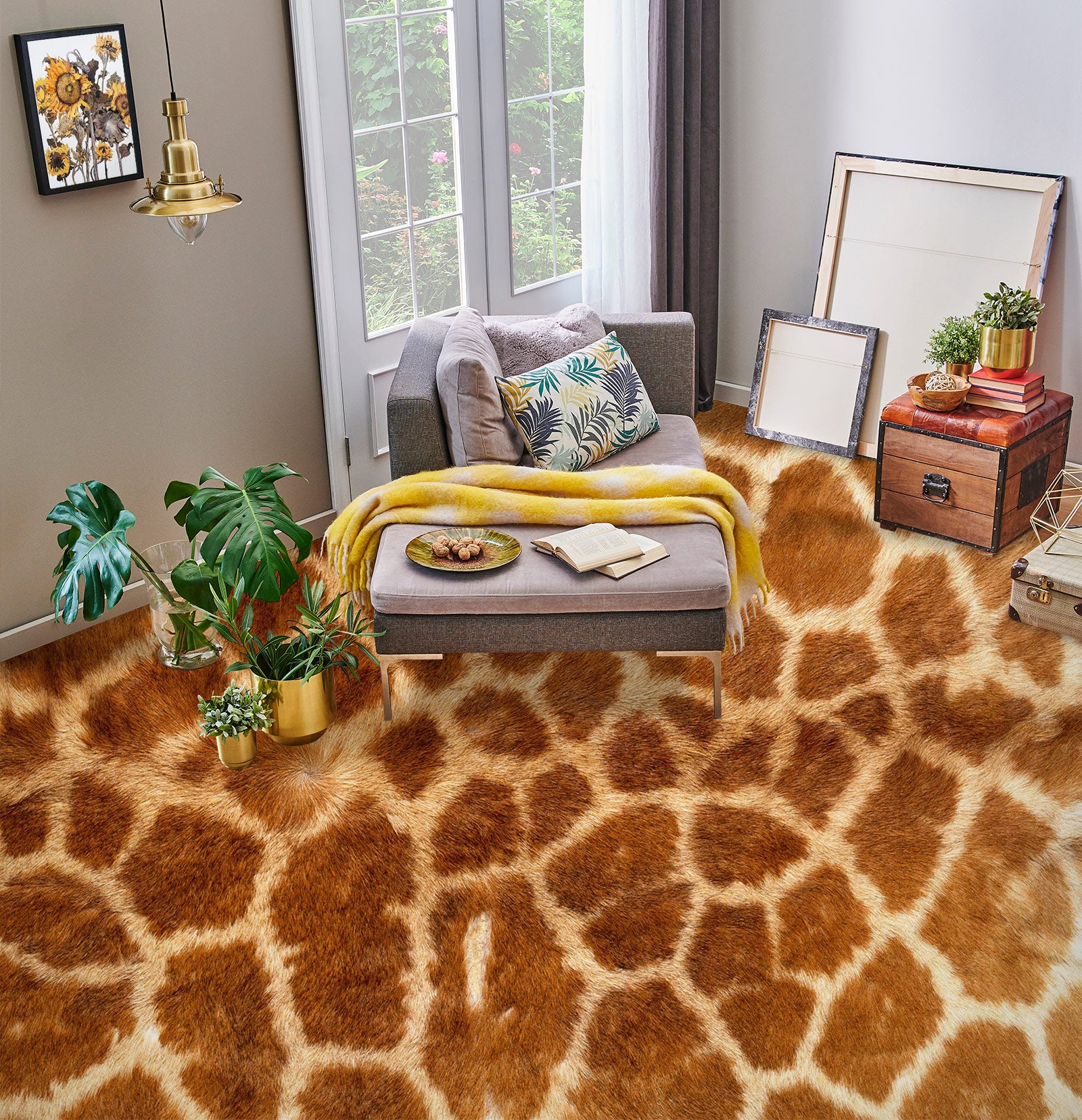 3D Soft Brown 1384 Floor Mural  Wallpaper Murals Self-Adhesive Removable Print Epoxy