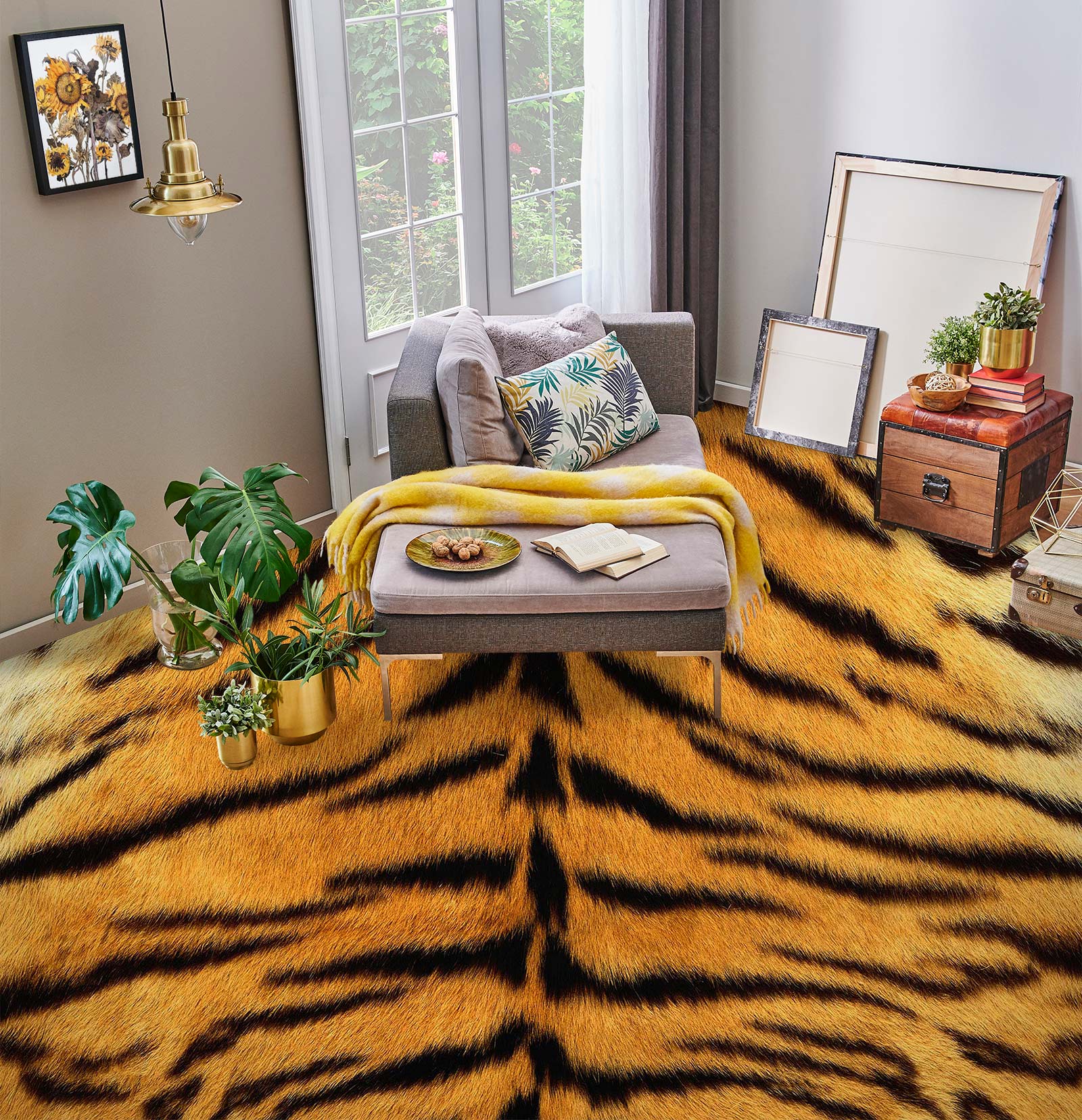 3D Tiger Pattern 1347 Floor Mural  Wallpaper Murals Self-Adhesive Removable Print Epoxy