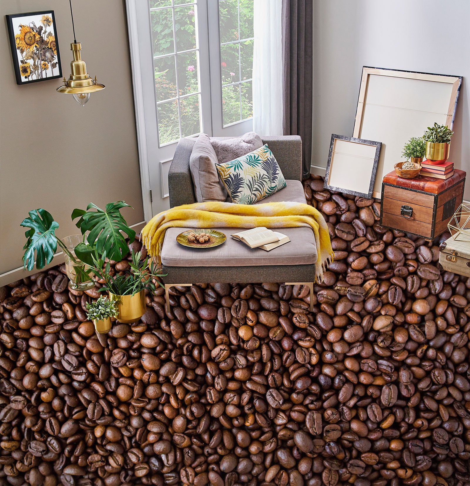 3D Dark Brown Pebbles 1316 Floor Mural  Wallpaper Murals Self-Adhesive Removable Print Epoxy
