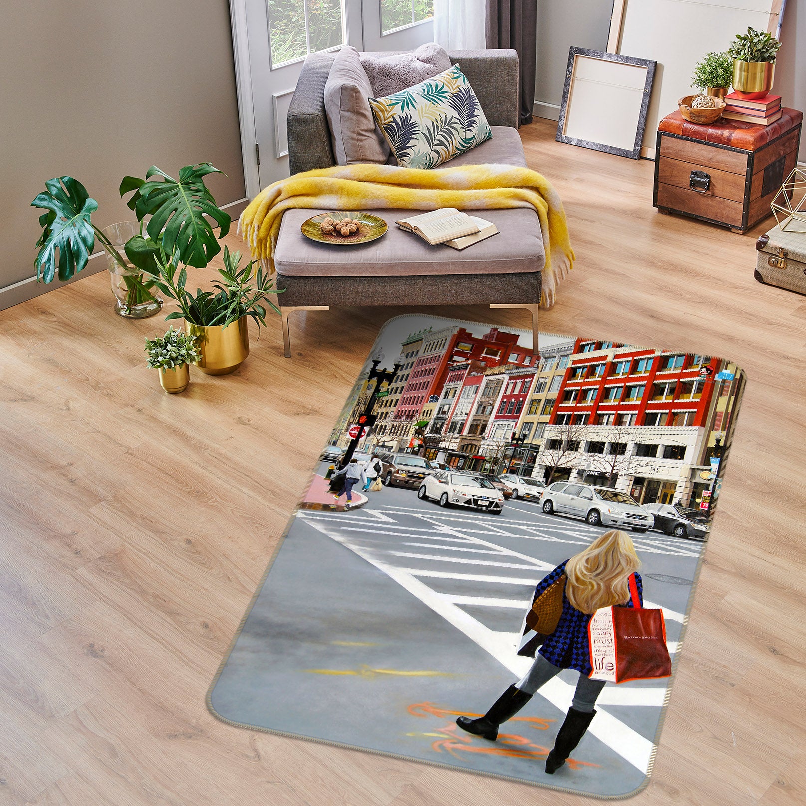 3D Zebra Road Pedestrian 11152 Matthew Holden Bates Rug Non Slip Rug Mat