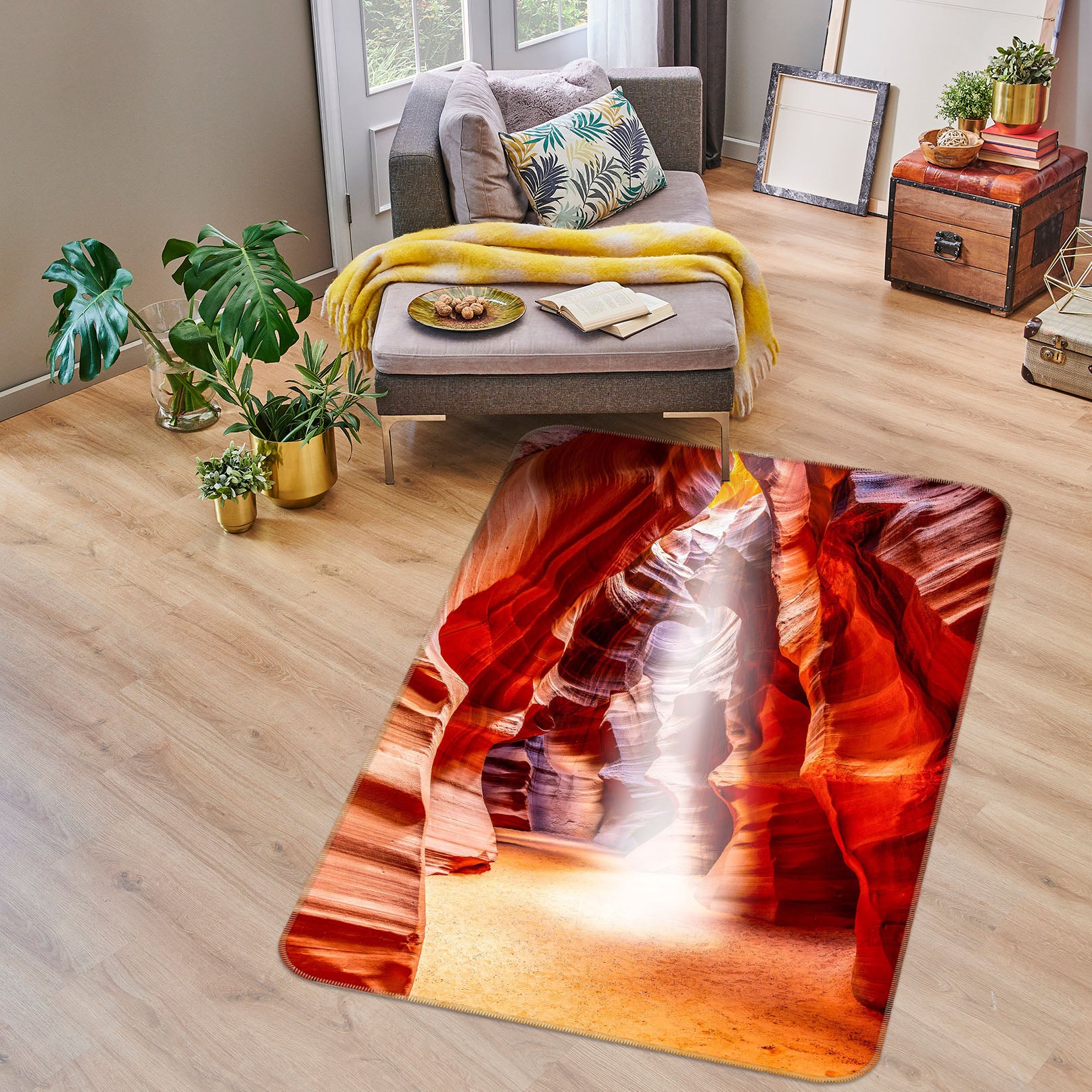 3D Red Cave 1181 Marco Carmassi Rug Non Slip Rug Mat