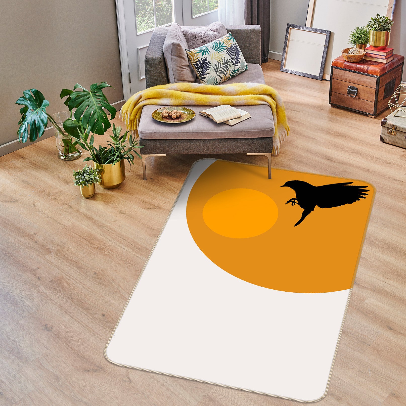 3D Moon Bird Wings 1118 Boris Draschoff Rug Non Slip Rug Mat