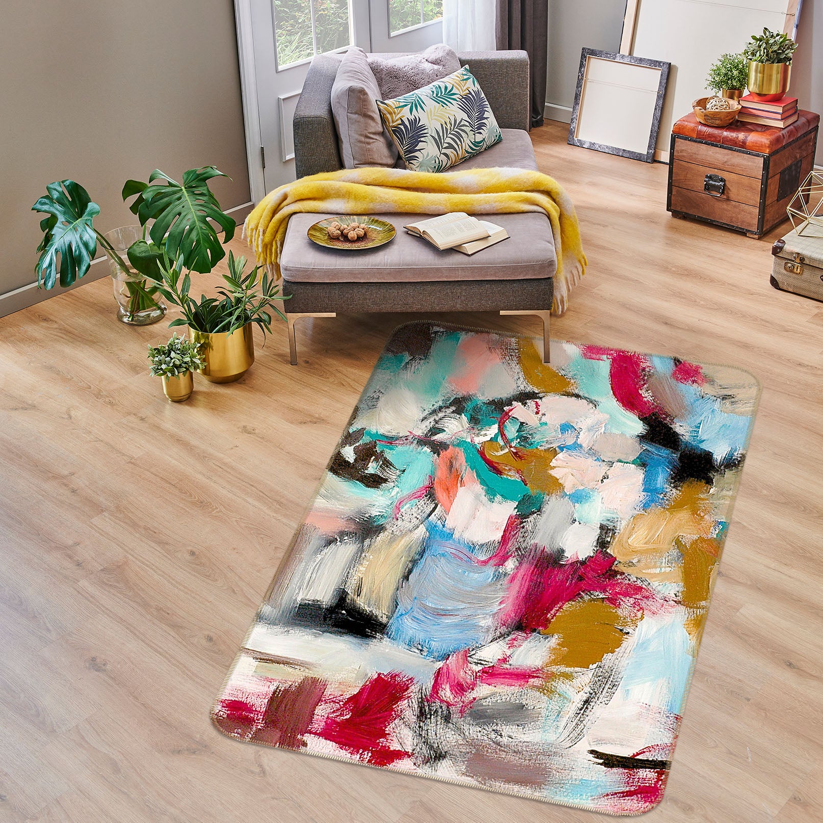 3D Color Graffiti 1025 Allan P. Friedlander Rug Non Slip Rug Mat