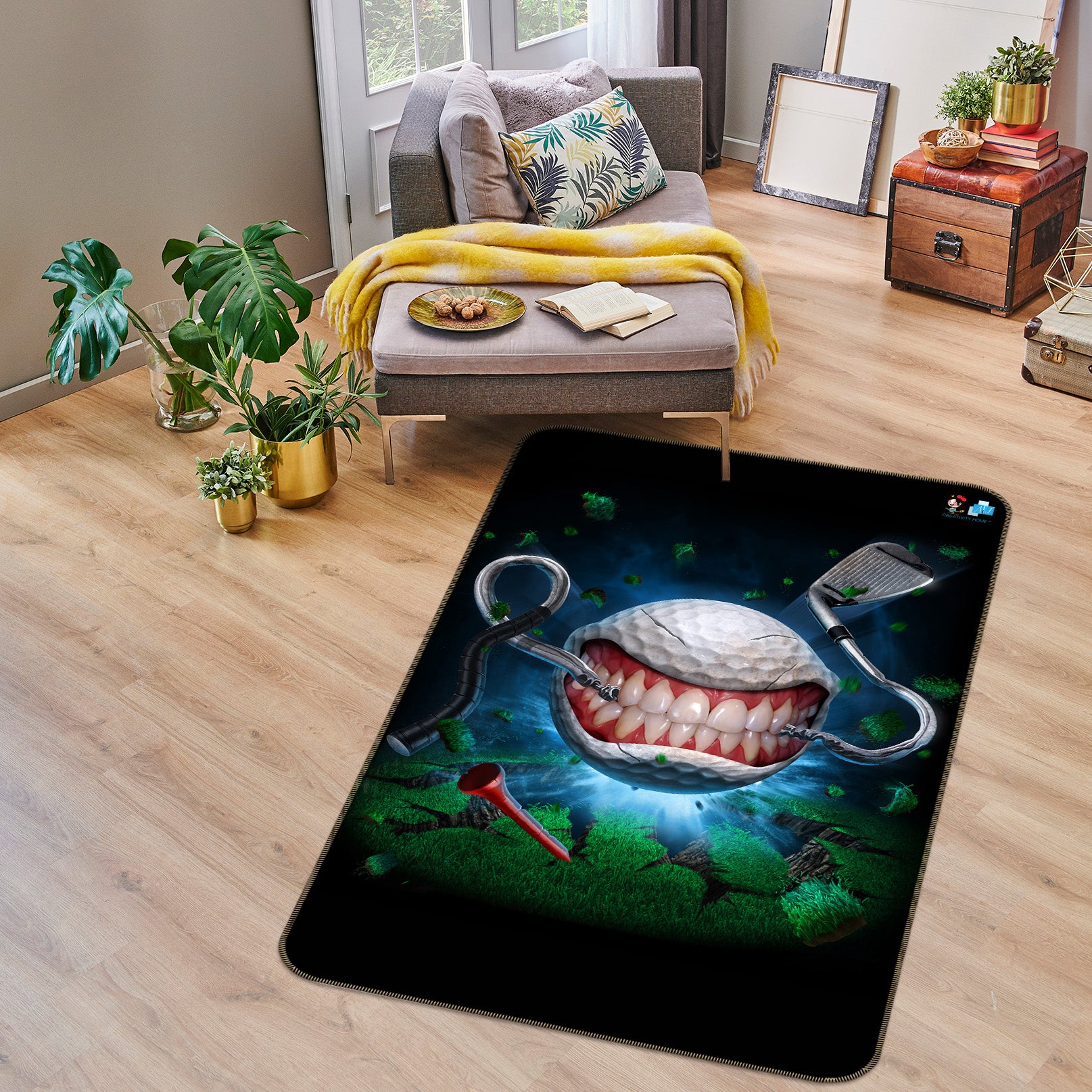3D Teeth Baseball 4119 Tom Wood Rug Non Slip Rug Mat