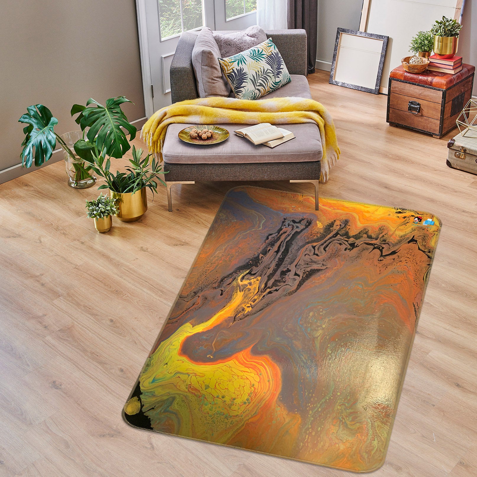 3D Golden Texture 40025 Valerie Latrice Rug Non Slip Rug Mat