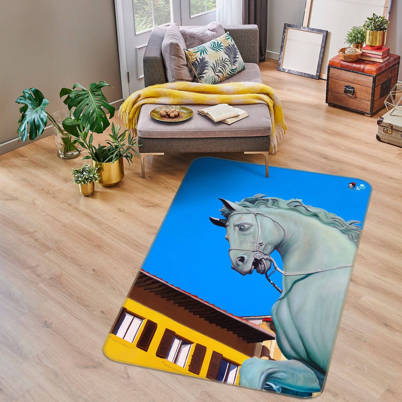 3D Statue Horse 11151 Matthew Holden Bates Rug Non Slip Rug Mat