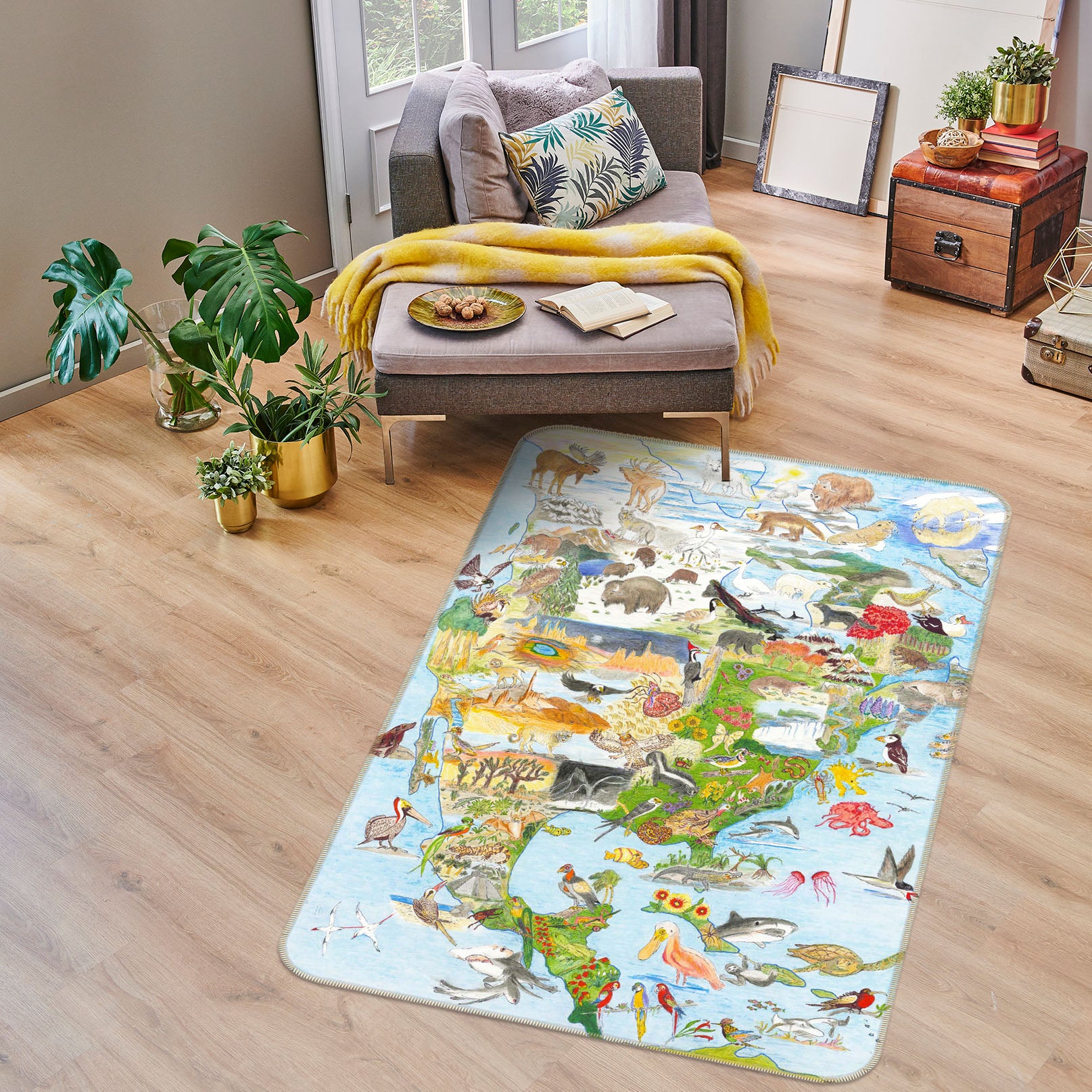 3D Forest Animals 1518 Michael Sewell Rug Non Slip Rug Mat