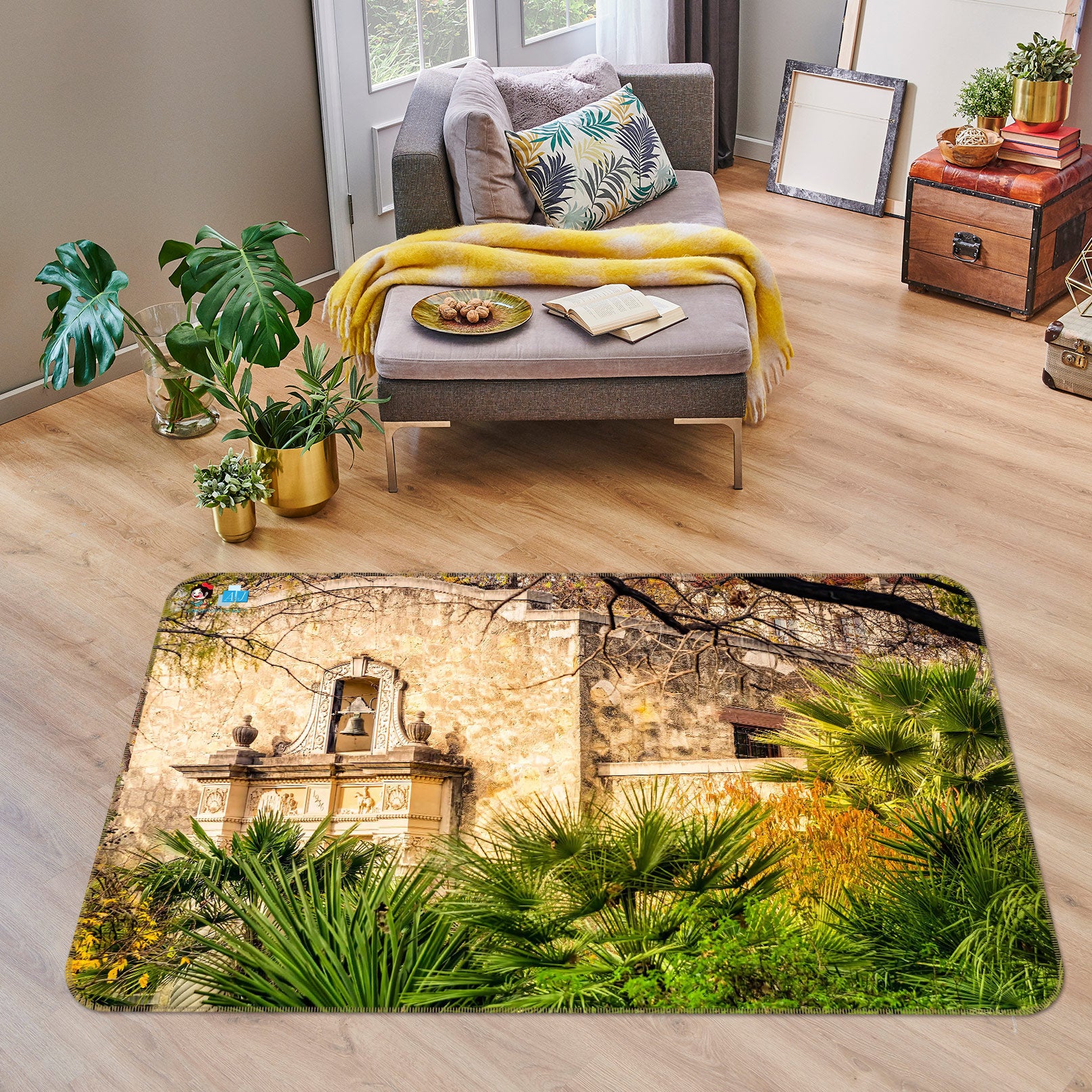 3D House Trees 5143 Beth Sheridan Rug Non Slip Rug Mat