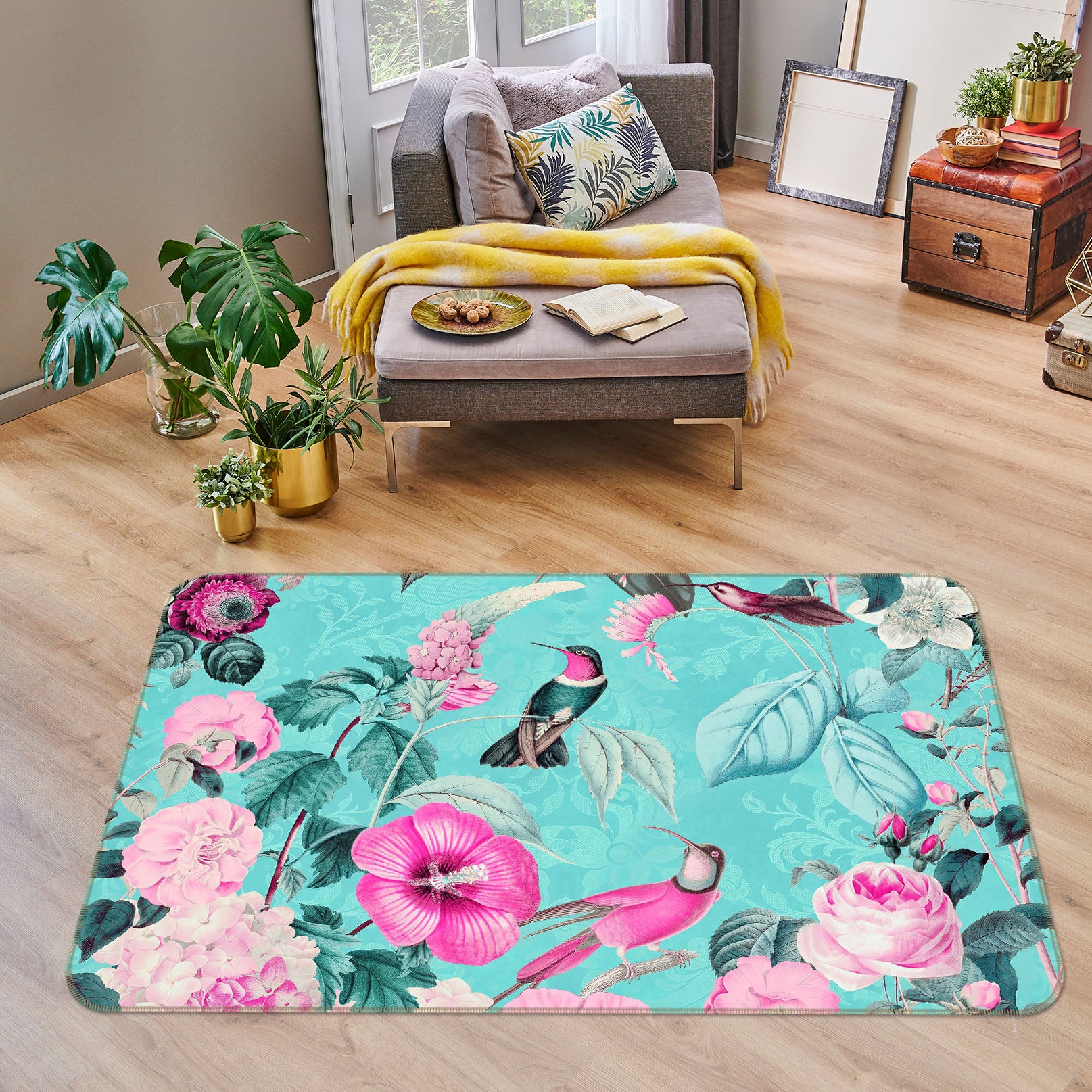 3D Leaf Bird 1024 Andrea haase Rug Non Slip Rug Mat