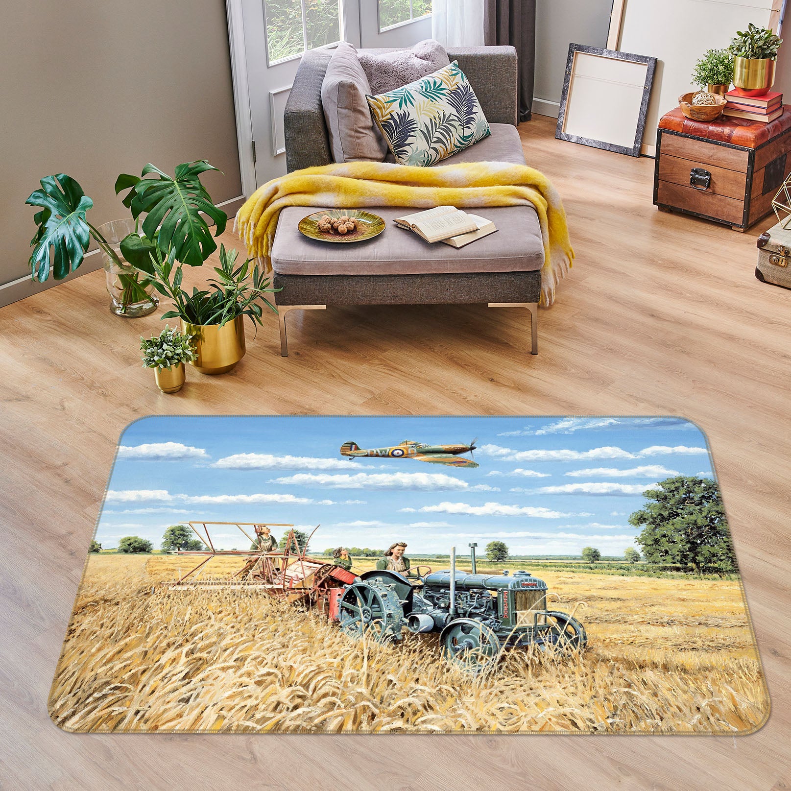 3D Harvesting Victory 1079 Trevor Mitchell Rug Non Slip Rug Mat