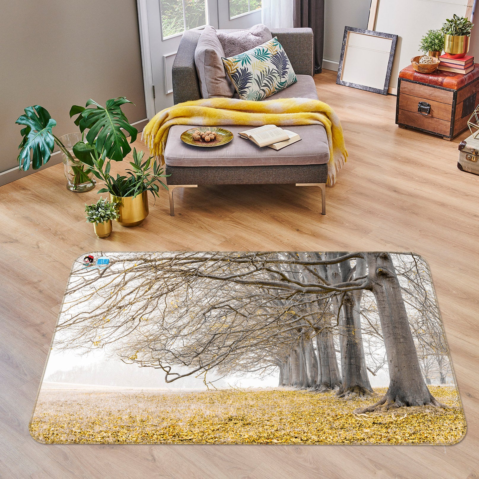 3D Autumn Leaves 6756 Assaf Frank Rug Non Slip Rug Mat