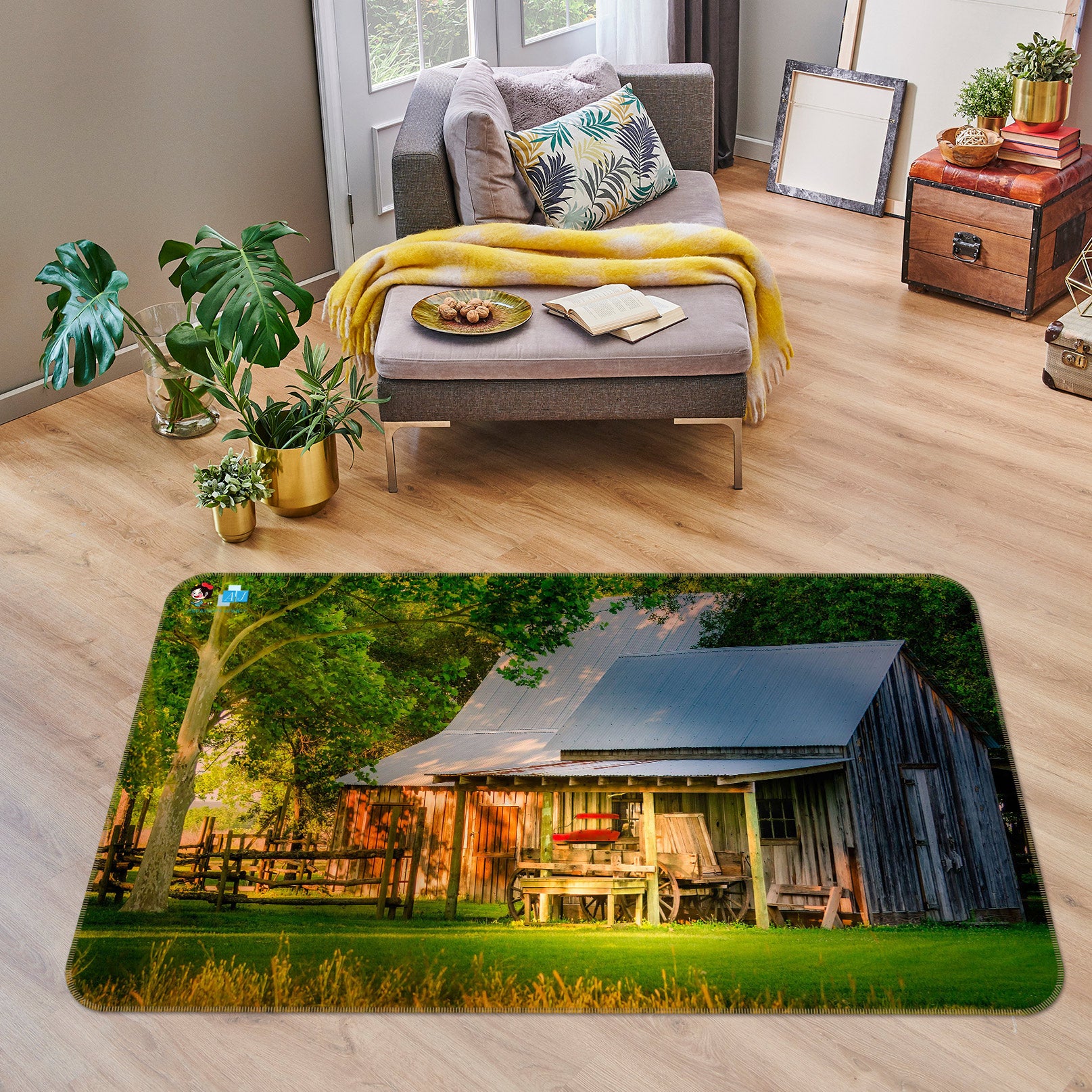 3D Lawn House 5135 Beth Sheridan Rug Non Slip Rug Mat