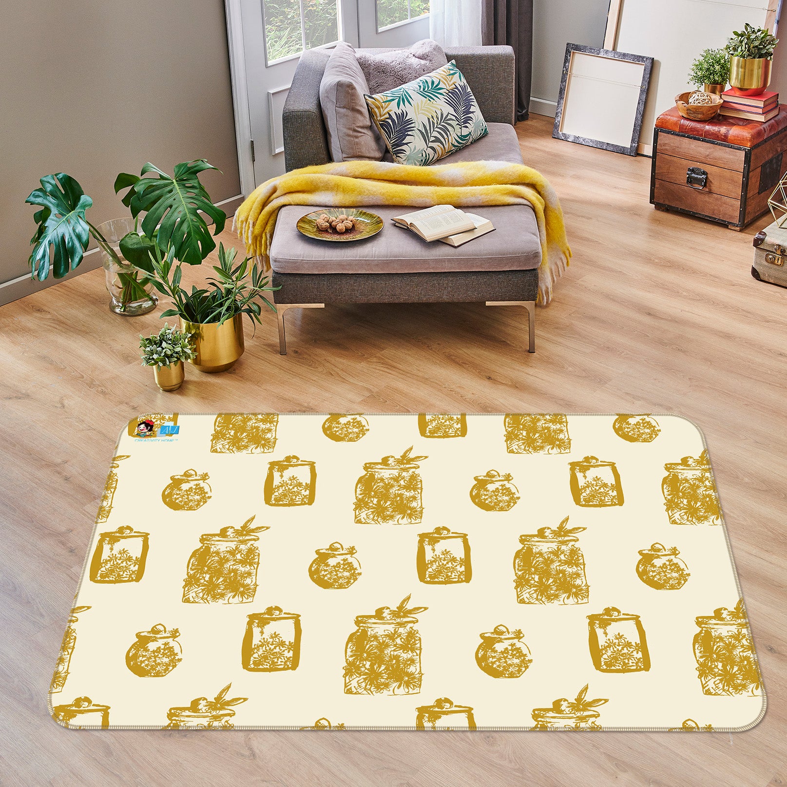 3D Jar Pattern 107117 Kashmira Jayaprakash Rug Non Slip Rug Mat