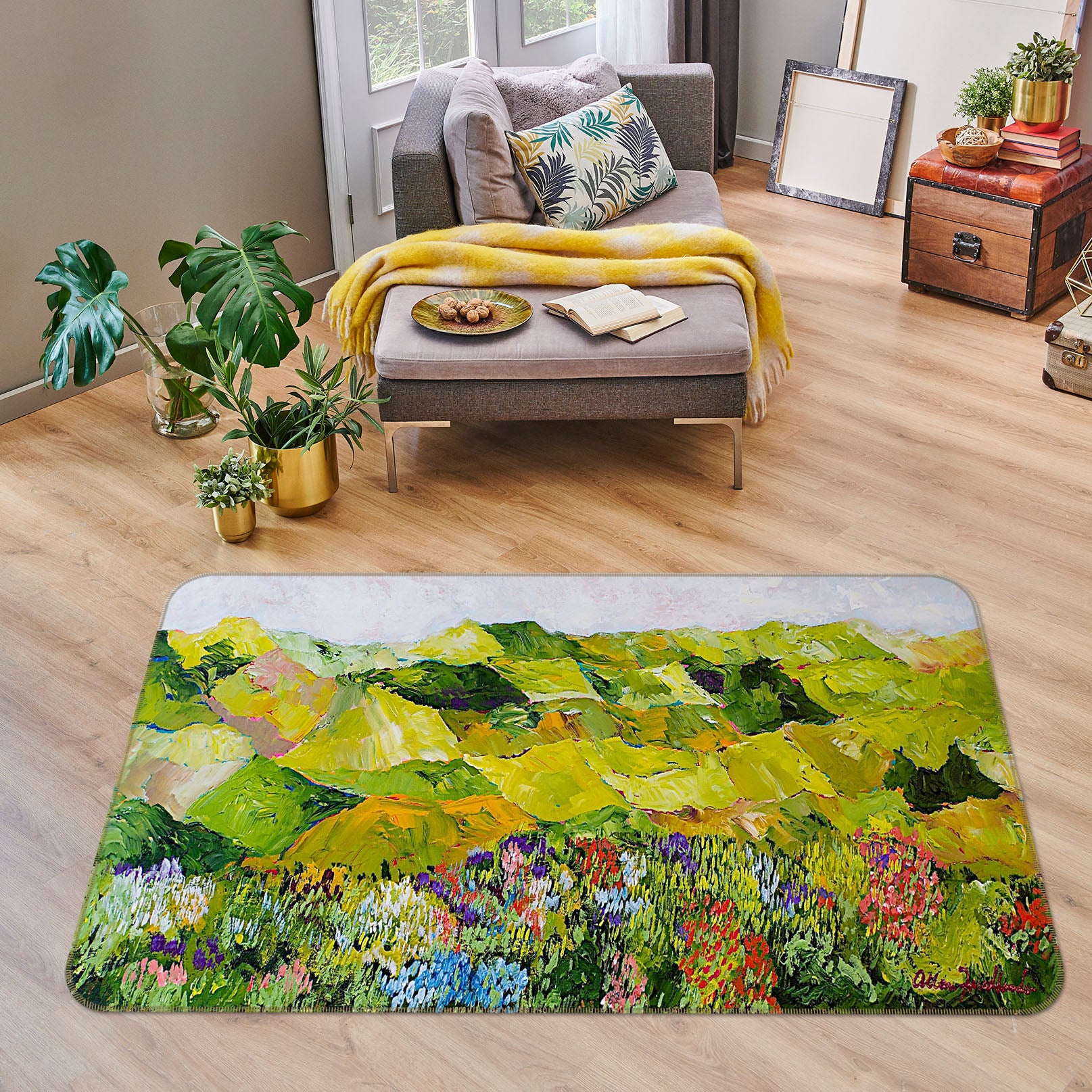 3D Painted Fields 1045 Allan P. Friedlander Rug Non Slip Rug Mat