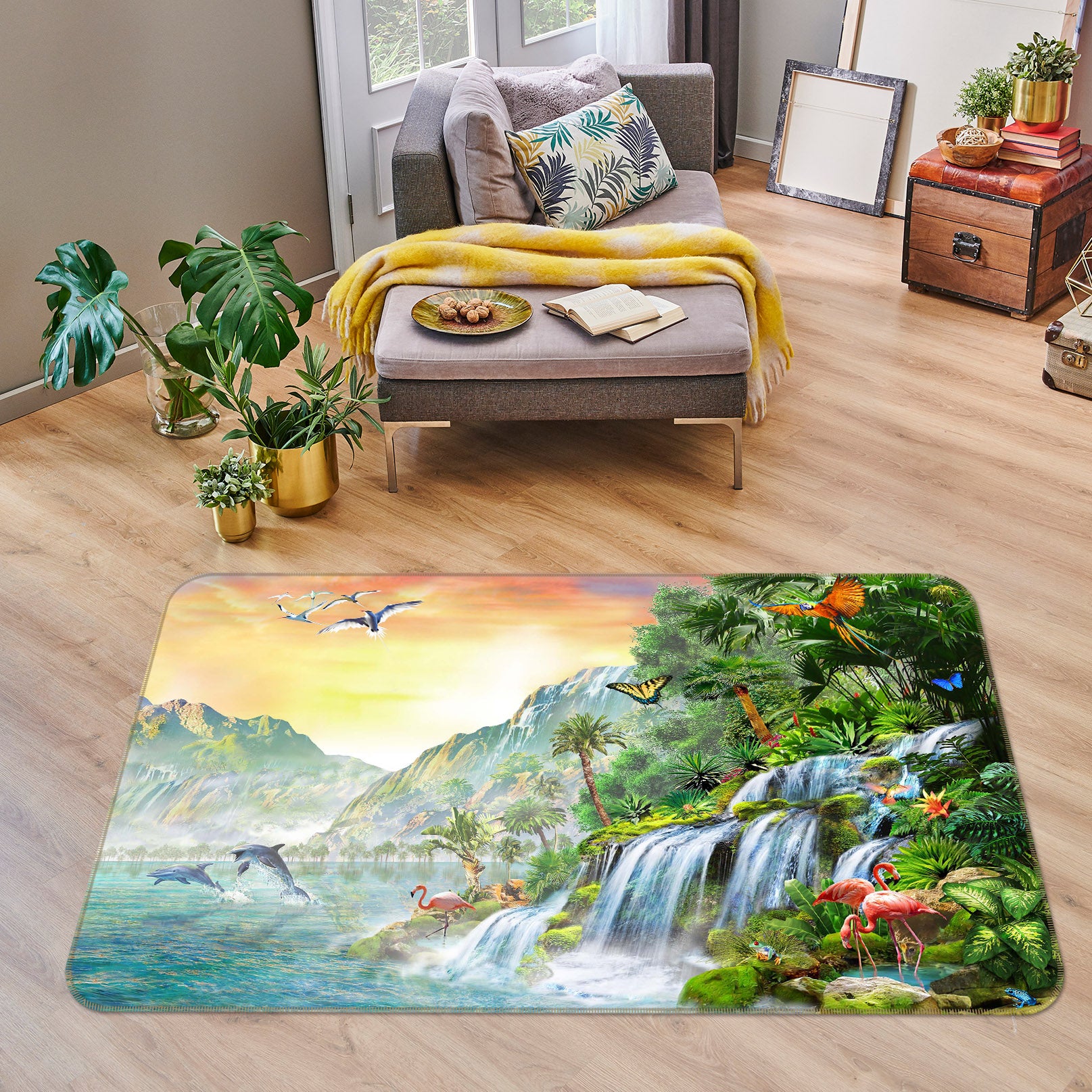 3D Forest Lake 1065 Adrian Chesterman Rug Non Slip Rug Mat