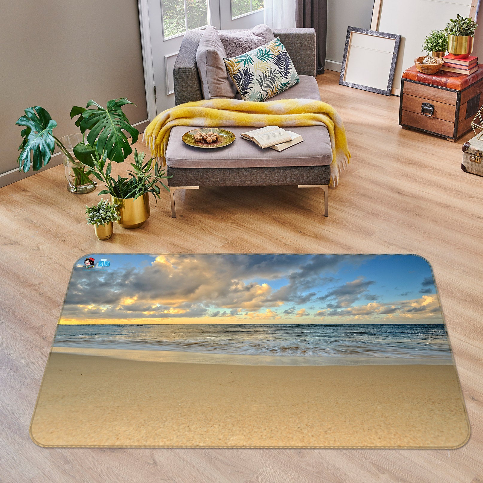 3D Beach 62221 Kathy Barefield Rug Non Slip Rug Mat